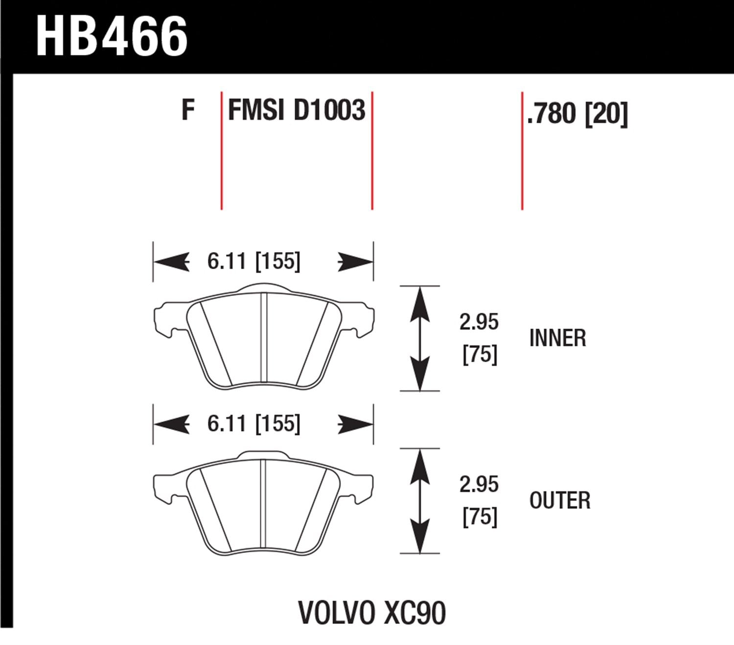 Hawk Performance Hb477Y.610 Lts Brake Pad