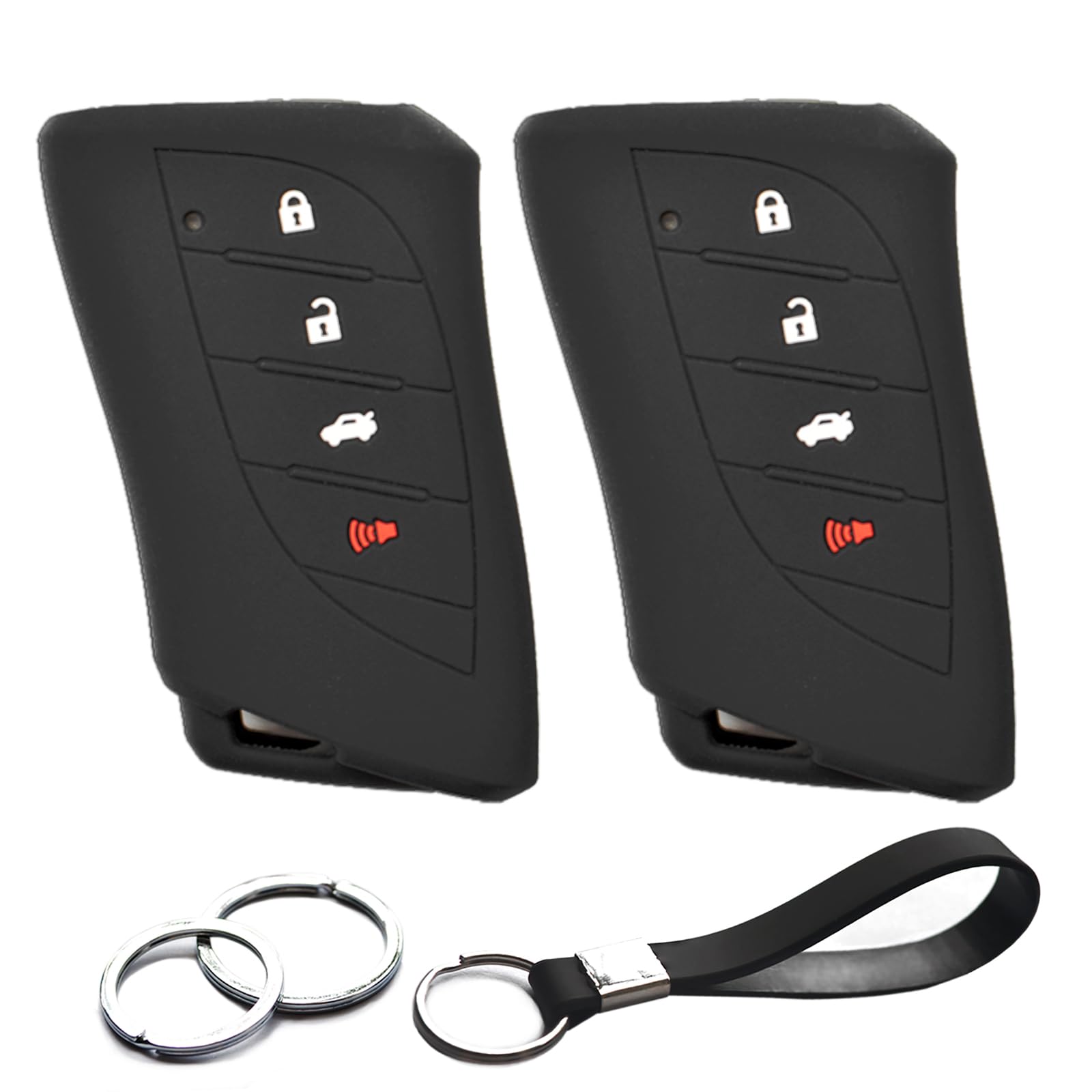 Infipar 2Pcs Compatible With Lexus Es250 Es300H Es350 Nx250 Nx350 Nx350H Nx450H+ Lx600 Rx350H Tx350 Gx550 Lc500 Ls500 Rx350 Rx450H+ Rx500H Rux250H Z450E Tx500H Tx550H+ Key Fob Cover Case Keychain