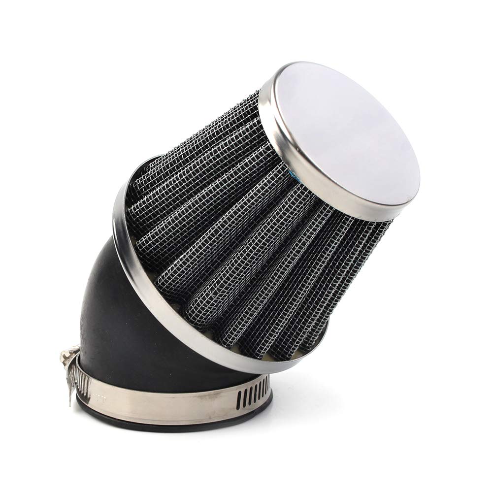 Newsmarts 50mm Air Filter, Curved Motorcycle Air Filter for Dirt Pit Quad ATV Bike Buggy Go Kart for HONDA for Kawasaki 50cc Chi