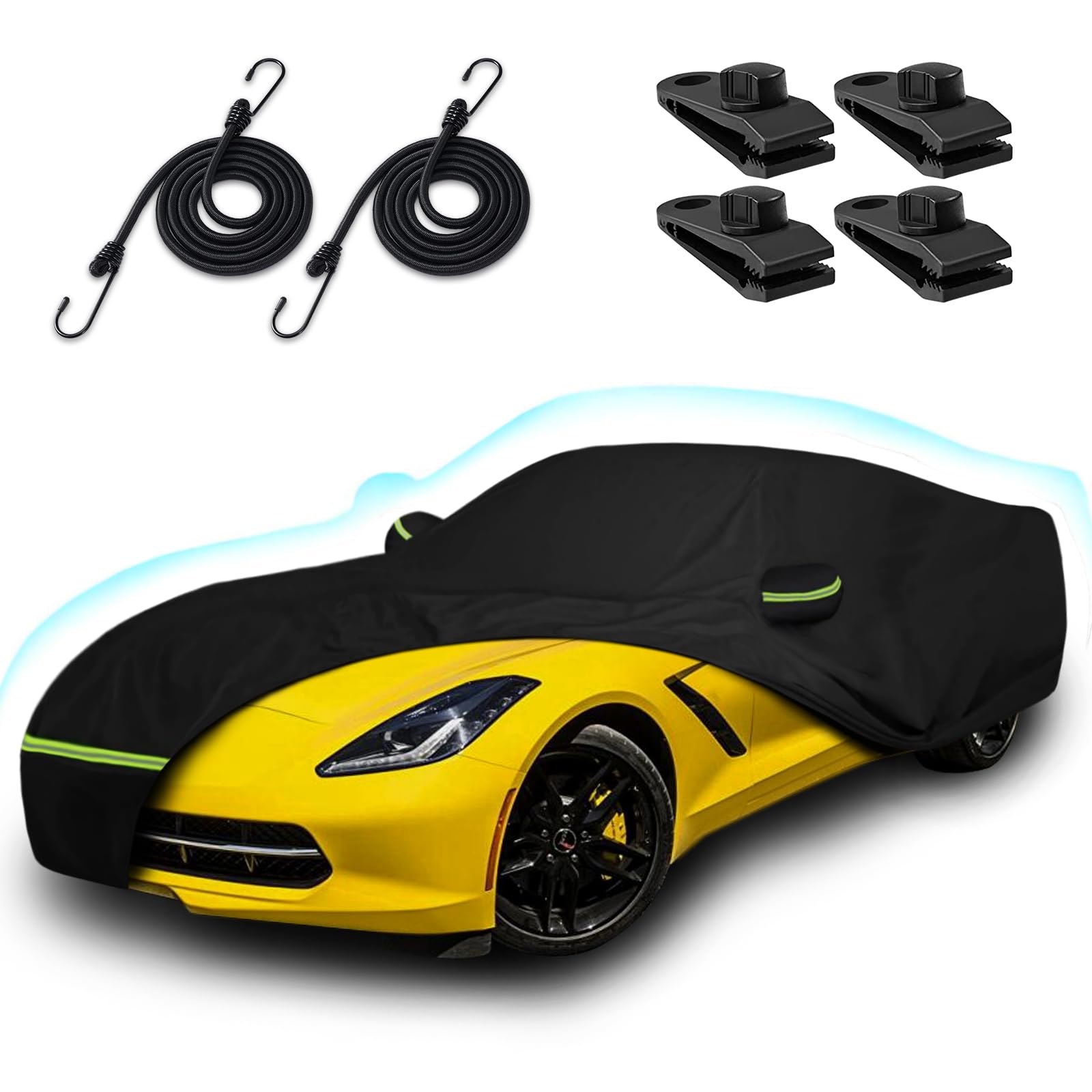 Car Cover for 2014-2019 Corvette C7 Stingray Corvette Z51 Z06, 6 Layers Waterproof Sun Rain UV Dust Snow Protection Outdoor C7 F