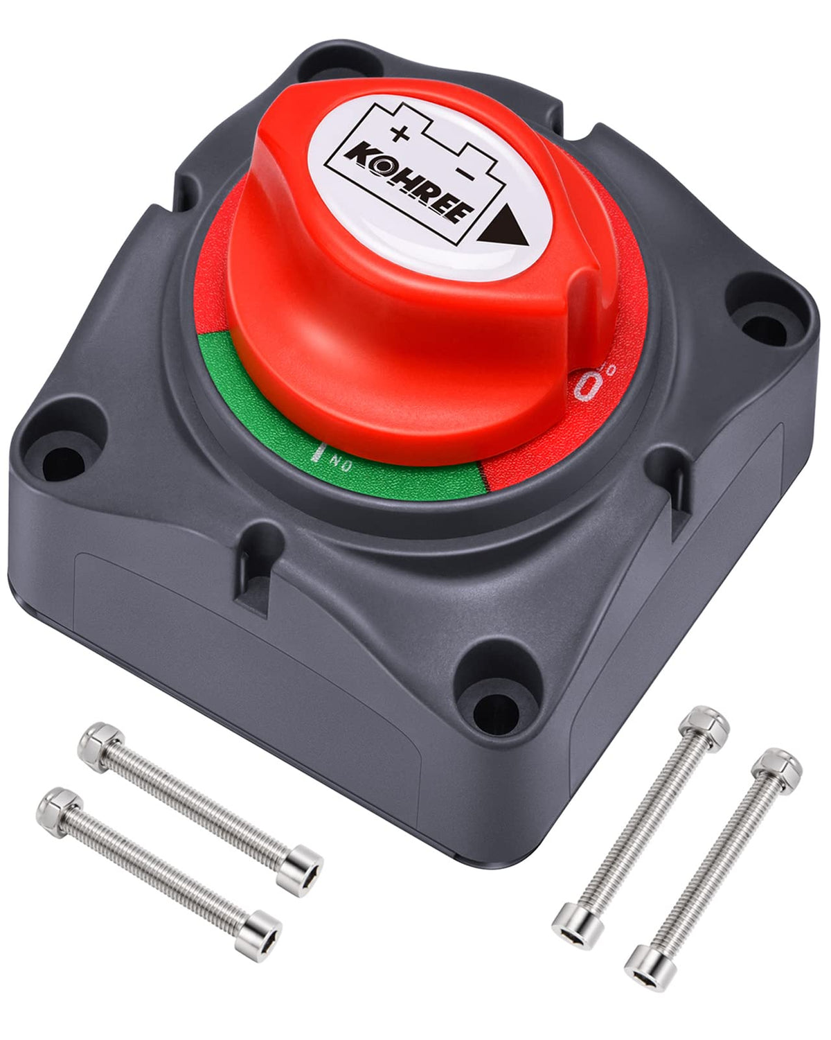 Kohree Battery Disconnect Switch, 12V-48V Battery Isolator Power Cut Off Master Switch Waterproof for RV, ATV, Car, Marine, Boat