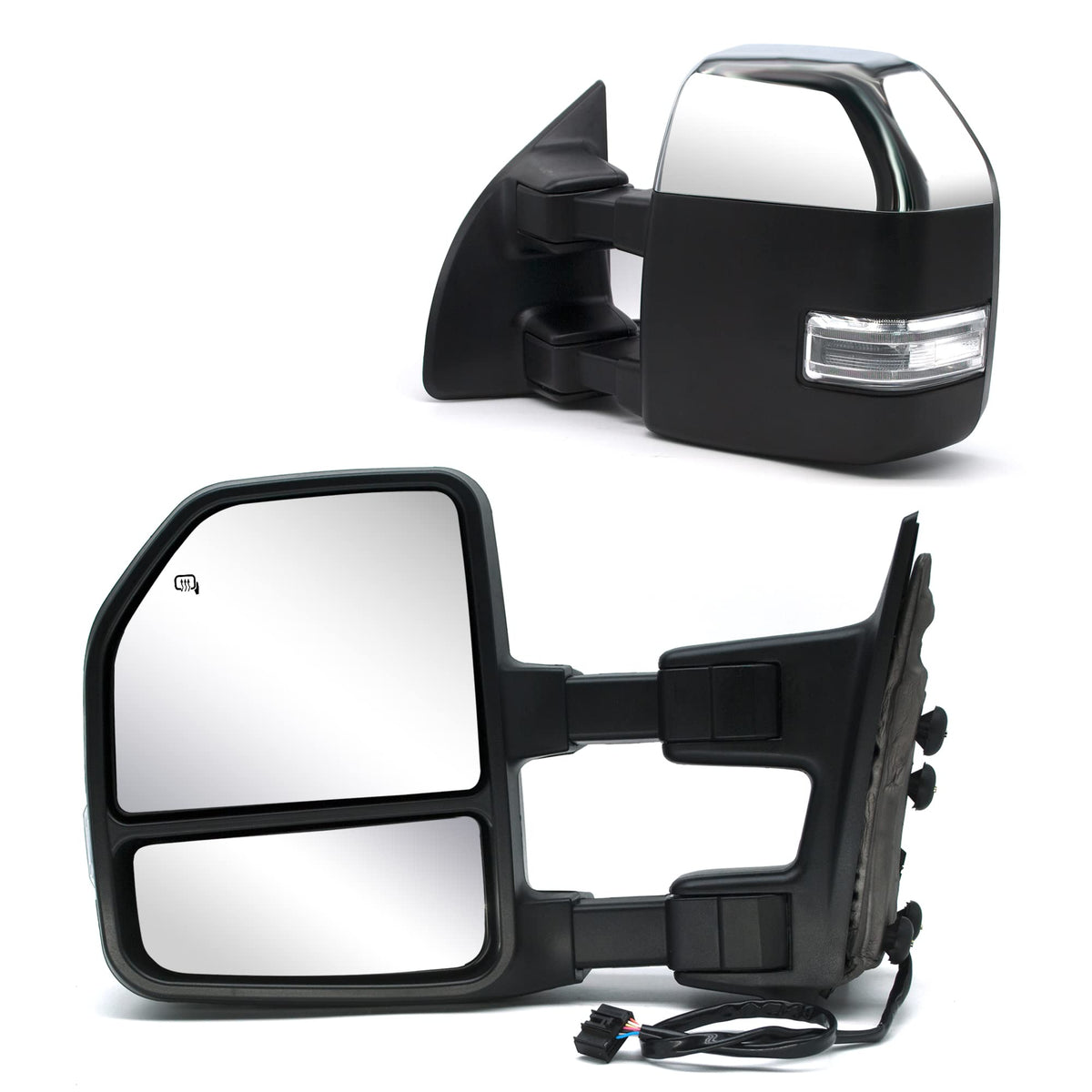Jzsuper [Upgrade Style] Towing Mirrors Fit For 2008 2009 2010 2011 2012 2013 2014 2015 2016 Ford F250 F350 F450 F-550 Turn Signa