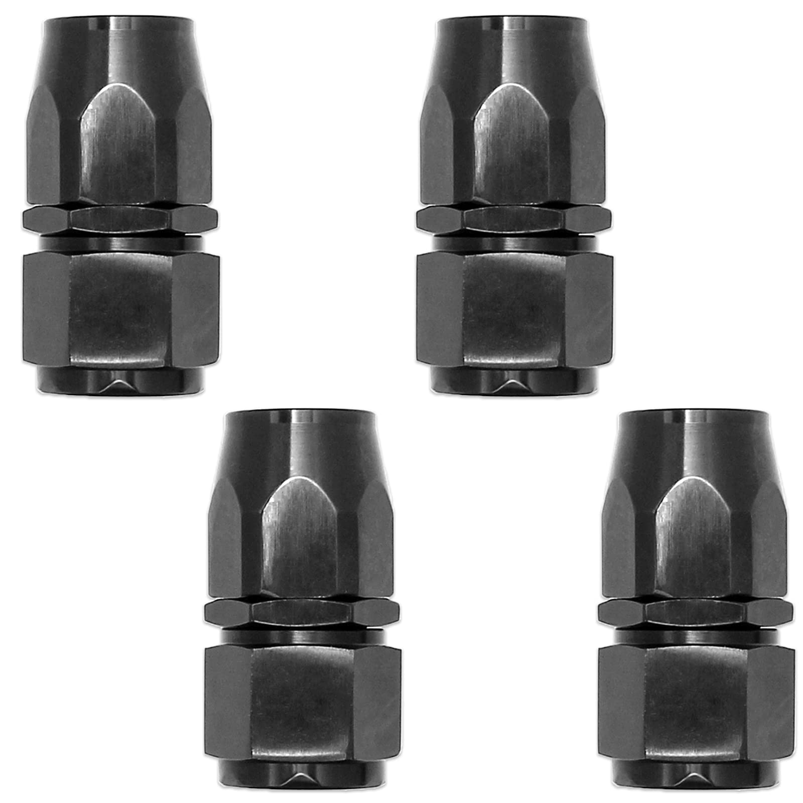 Shineyoo 8An Straight End Fitting 4 Pcs For Braided Fuel Oil Gas Line Hose End 8 An Fittings Aluminum Black