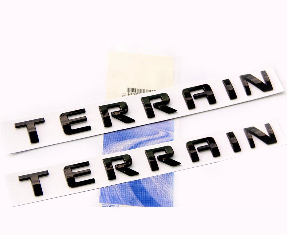 Yoaoo 2X Oem Black Terrain Nameplate Emblems Badge 3D Letter For Terrain Shiny Glossy New