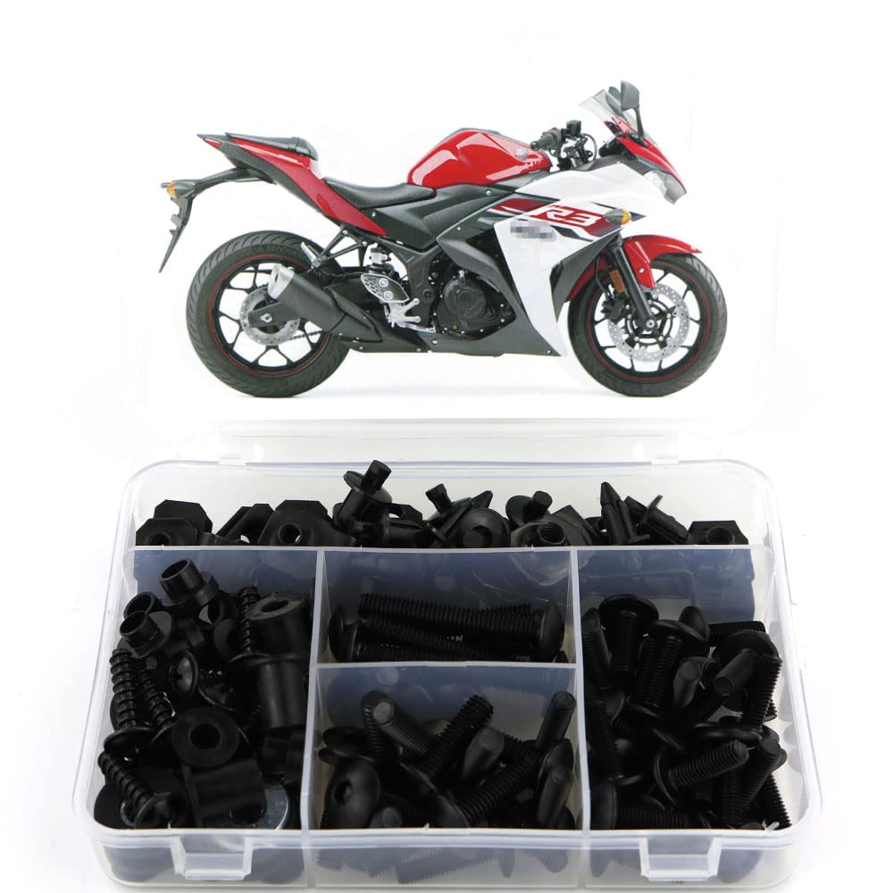 Xitomer Full Sets Fairing Bolts Kits, Fit for YZF-R3 YZF-R25 2015 2016 2017 2018 2019, Mounting Kits Washers/Nuts/Fastenings/Cli