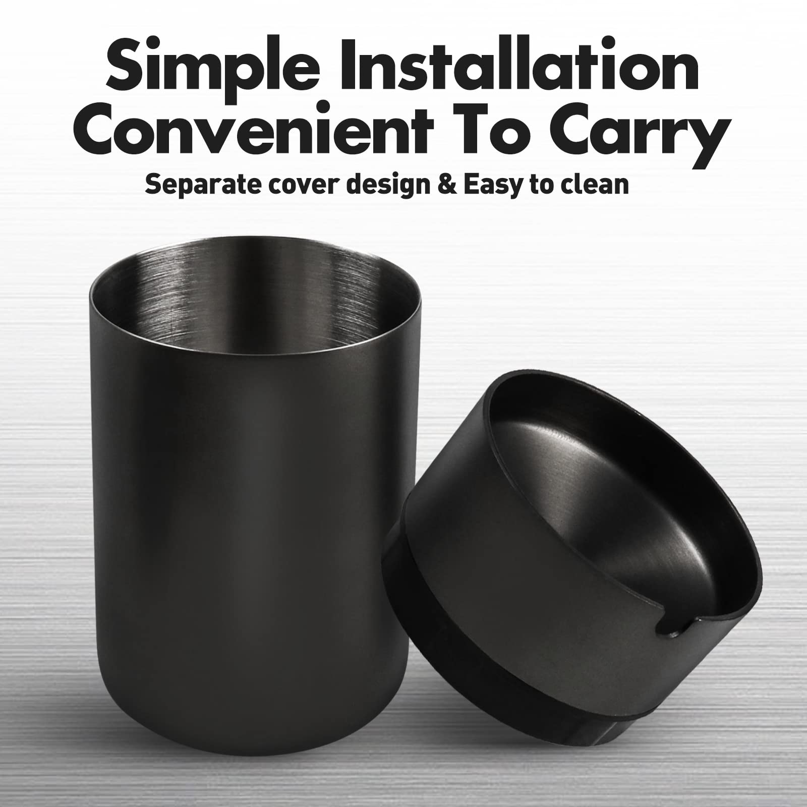 Jocha Car Ashtray Smell Proof Stainless Steel Portable Smokeless Detachable Windproof Self Extinguishing Butt Bucket Ash Tray Fo