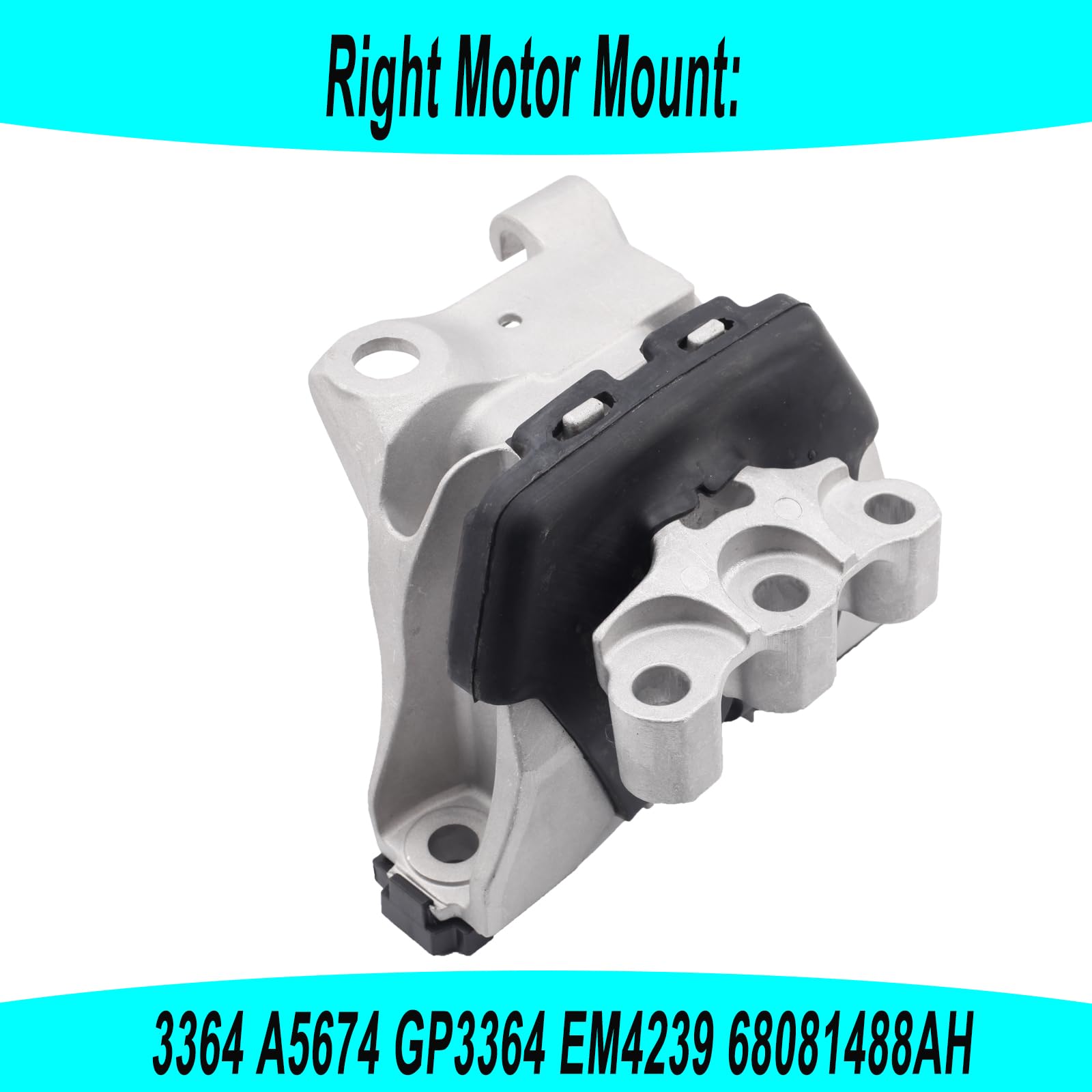 Front Right Motor Mount with Hydraulic Compatible with 2013-2016 Dodge Dart 2.0L 2.4L Replacement for 3364 A5674 68081488AH