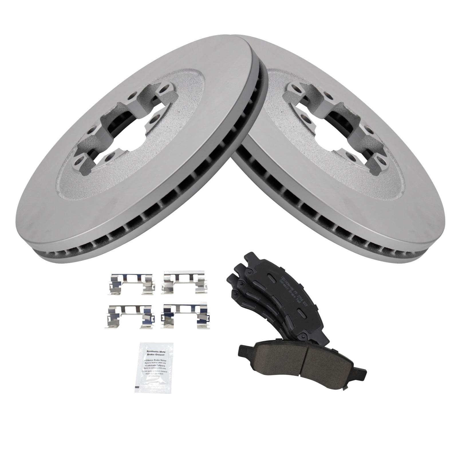 Trq Front Brake Pad & Rotor Kit Brake Pads Brake Rotor Ceramic Premium G-Coated Compatible With 2009-2012 Chevrolet Colorado Gmc