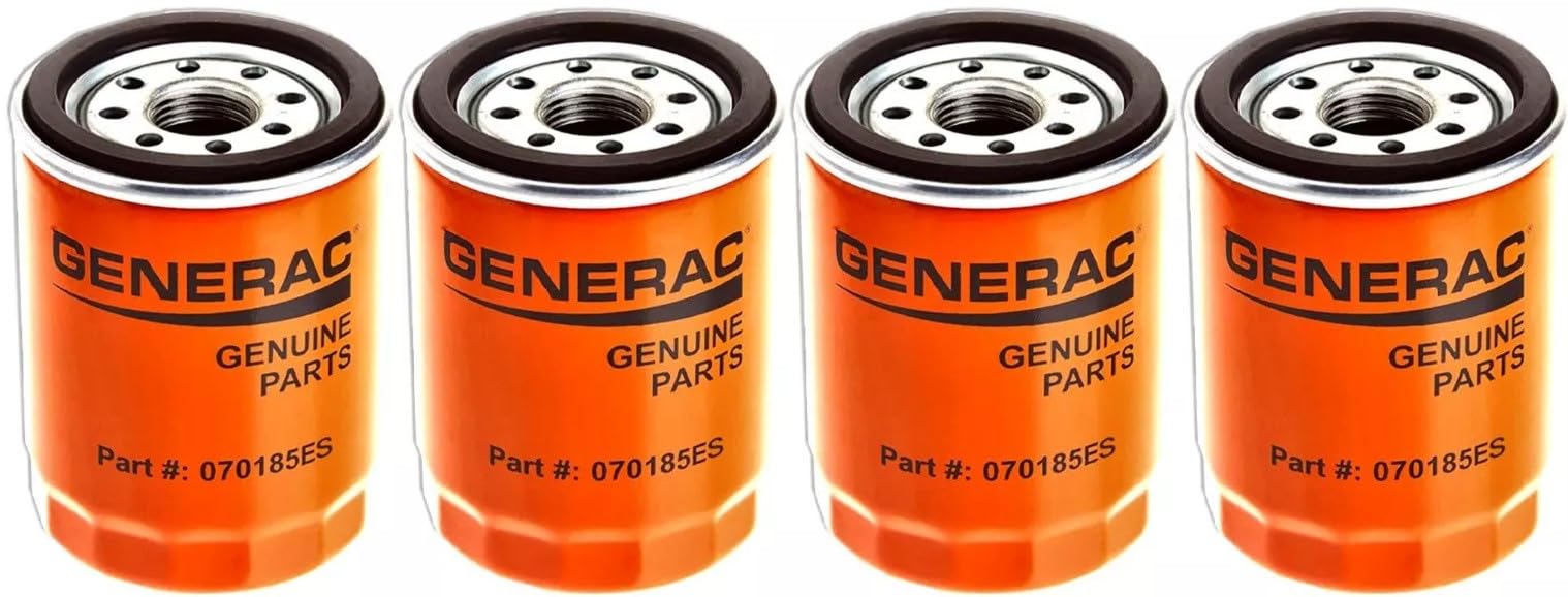 4 pack of 070185ES Oil Filters for Air-Cooled and Portable Generators Compatible With Generac 070185E
