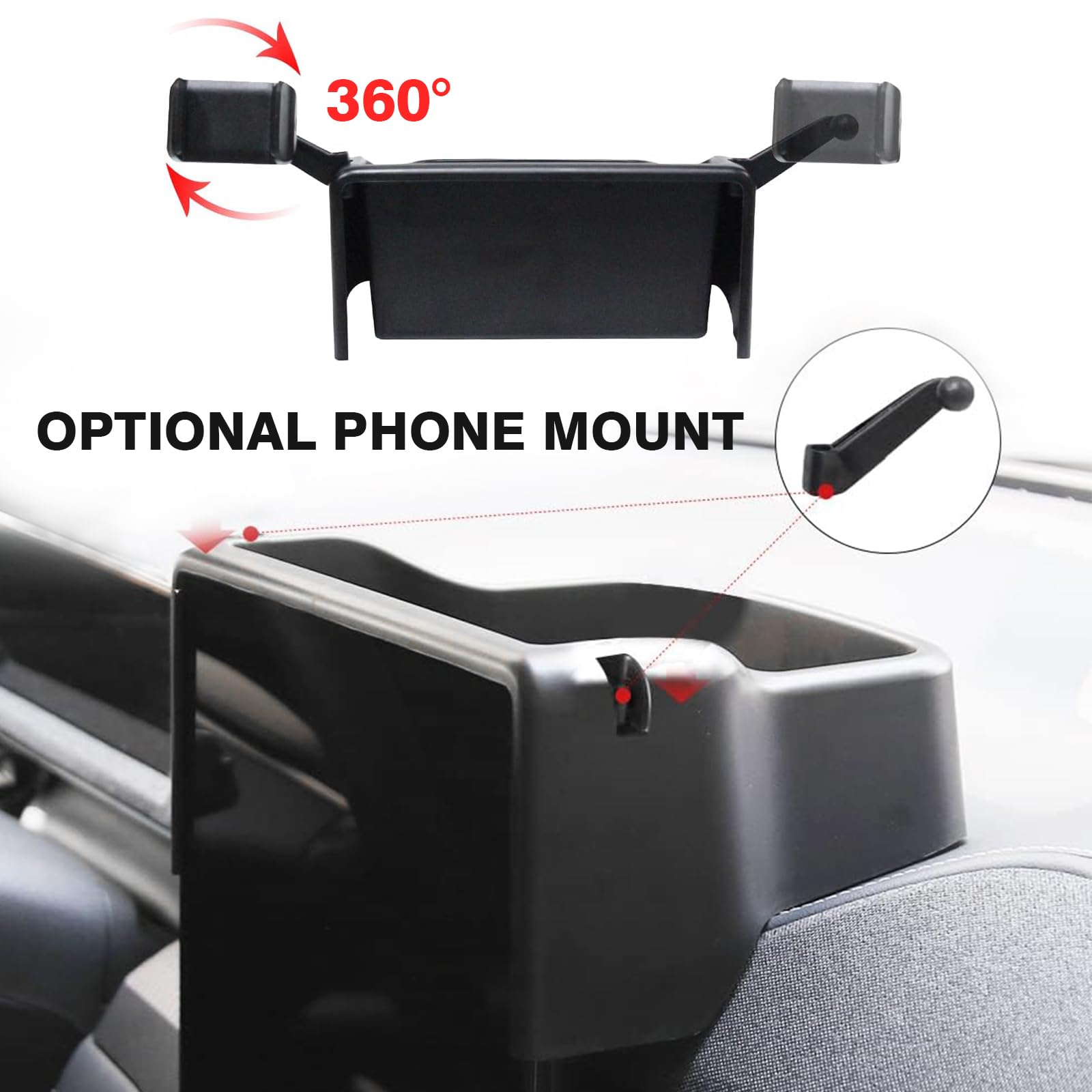 Bestevmod Aosk Center Console Organizer & Screen Back Organizer Compatible With 2021-2024 Mustang Mach E Middle Storage Box With