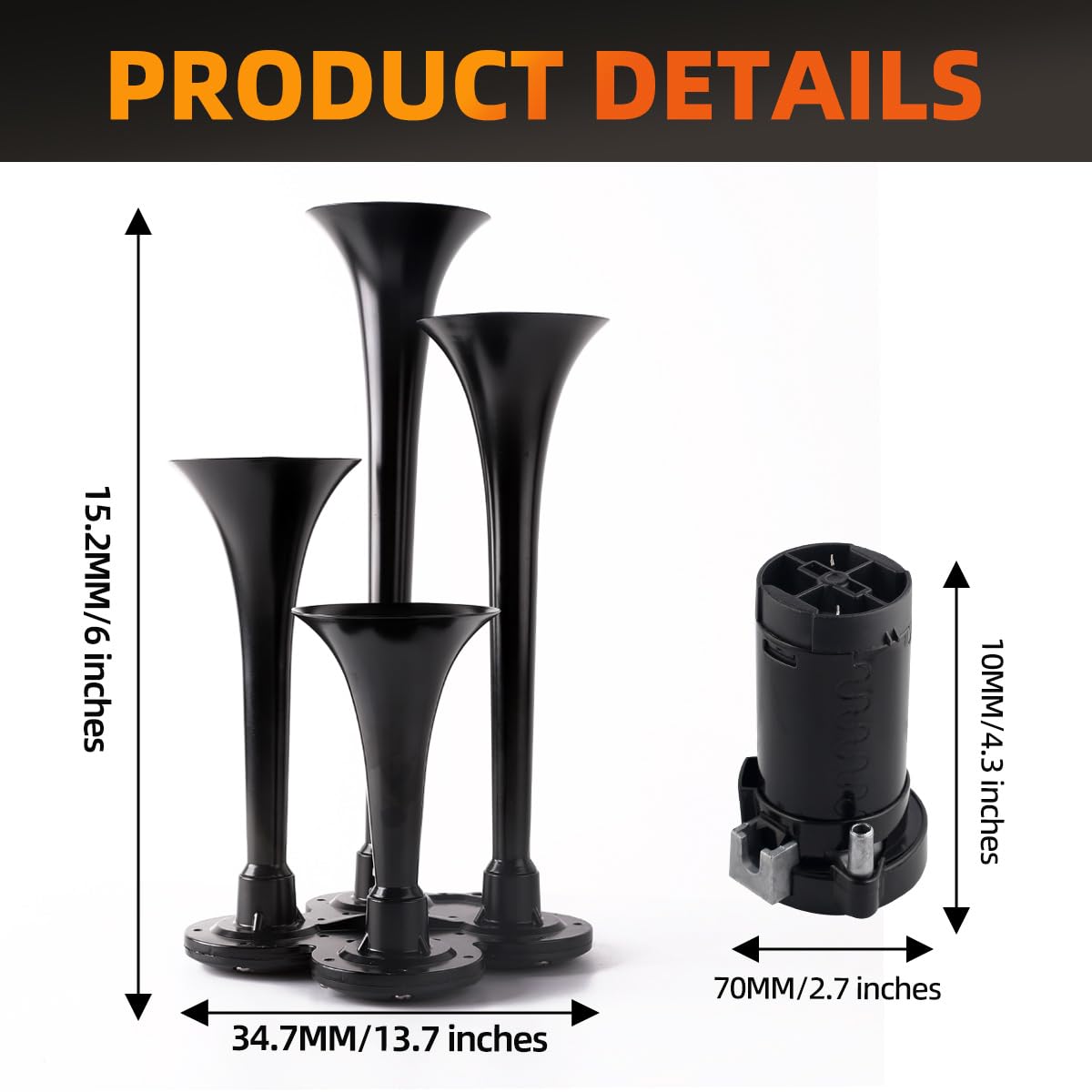 Train Horn Kit, Suitable For Trucks/Cars/Semi Trailers. 4 Speakers, Ultra Loud Db. The Air Horn With Compressor Is Suitable For