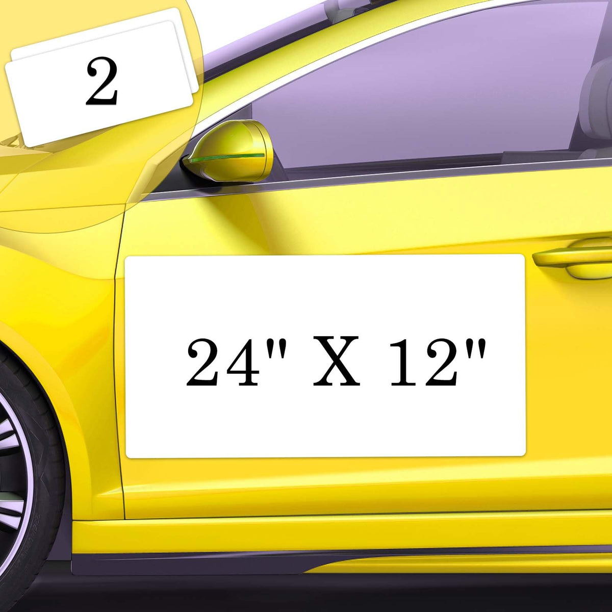OUCPC Blank Car Magnets with 40 mils -2 Pack 24    x 12    Rounded Corners Flexible Magnetic Sheet, Door Magnets for Vehicles to