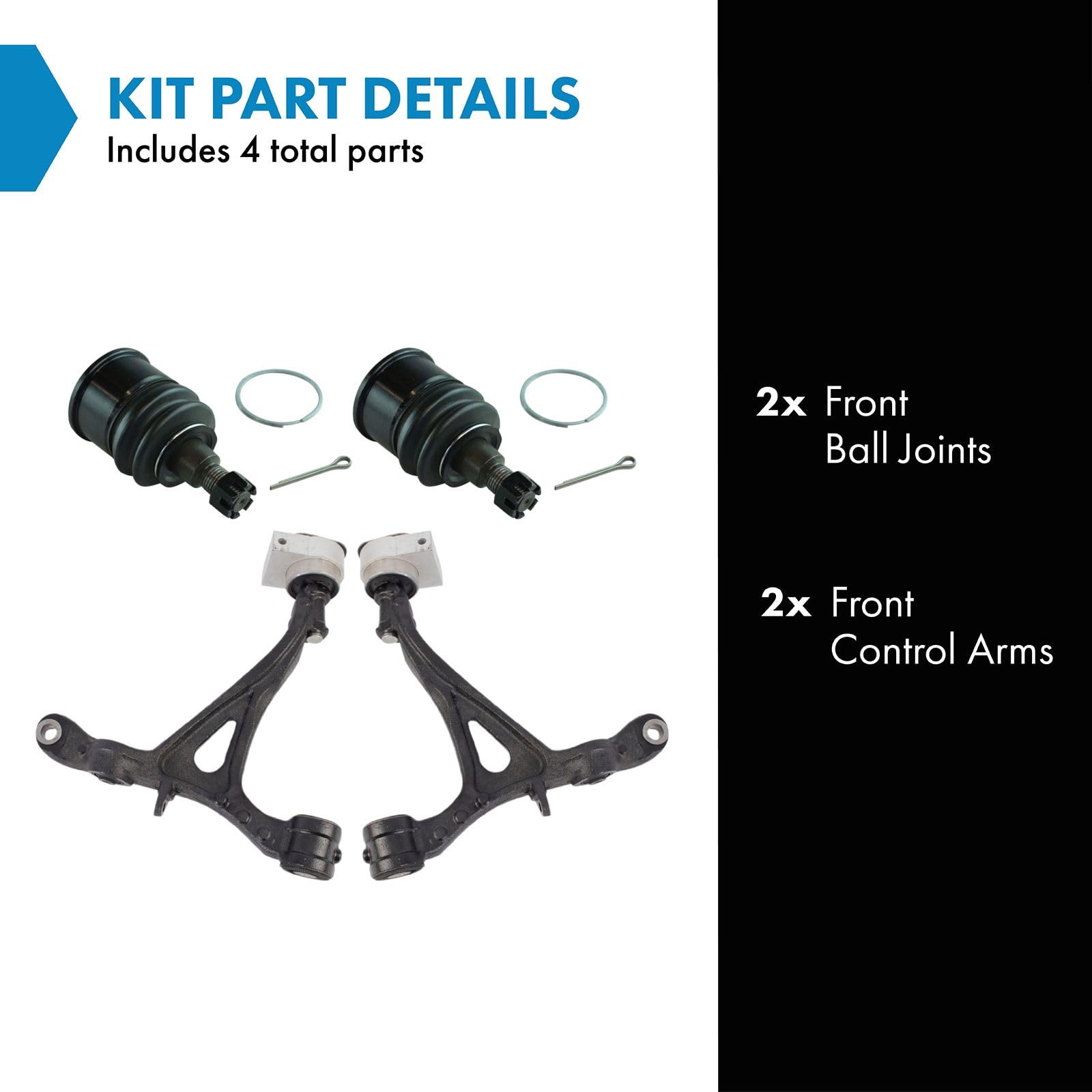 TRQ Front Lower Control Arm with Ball Joint Set Compatible with 2009-2014 Acura TL