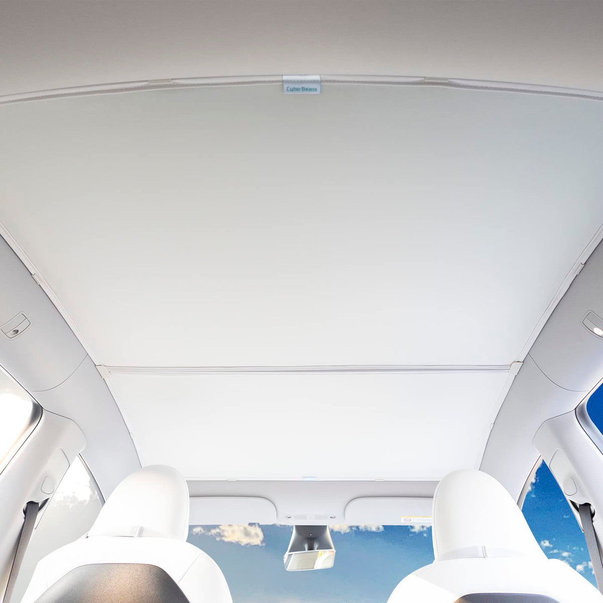CYBERBEANS Shade for Tesla Model Y Glass Roof Sunshade Accessories 2025 2024 No Sag Foldable Retractable Sunroof Heat Insulation