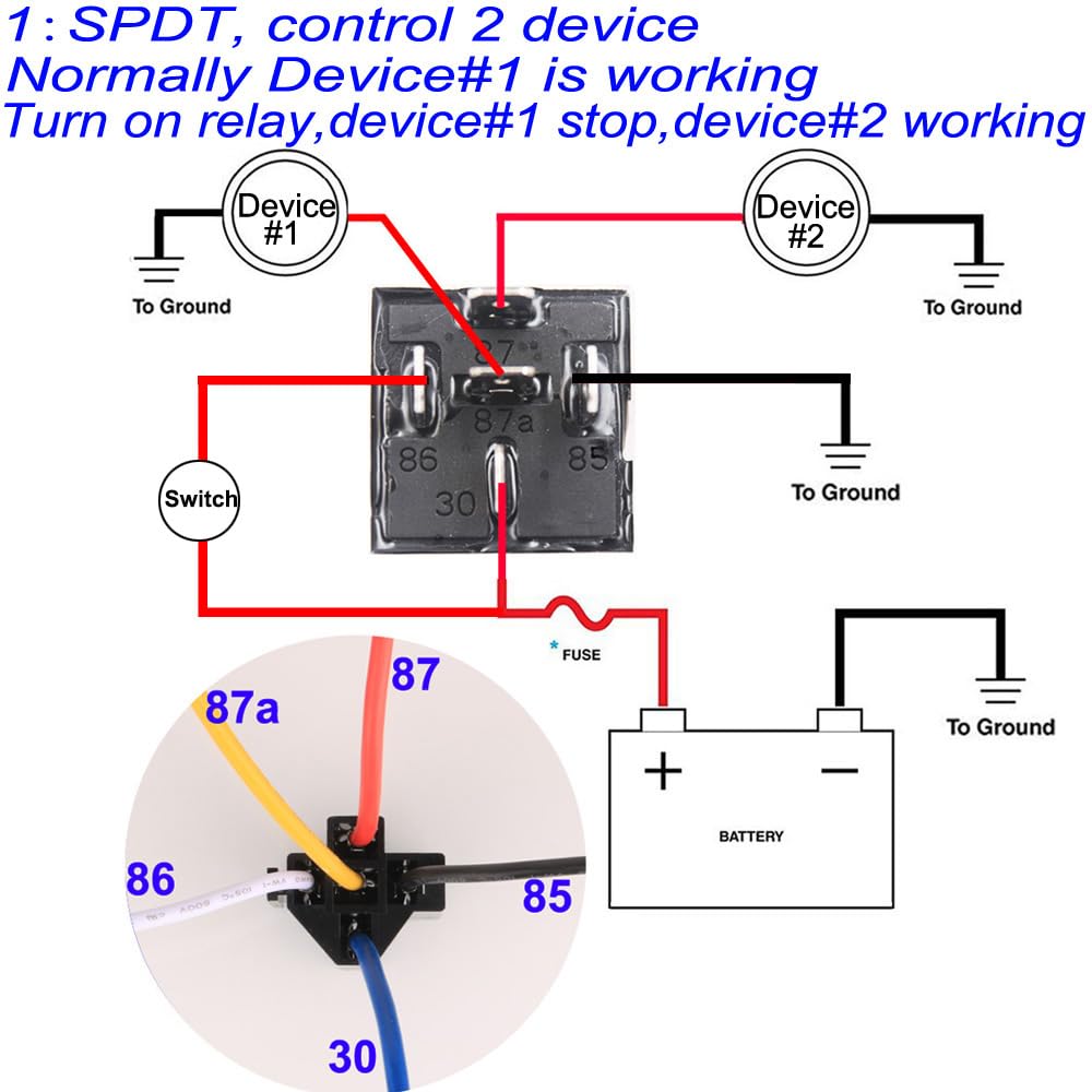 Gebildet 2Pcs 24V 40A Jd2914 Car Relay With Harness 5 Pin Spdt 12Awg Harness Sockets With Color-Labeled Wires For Automotive Tru