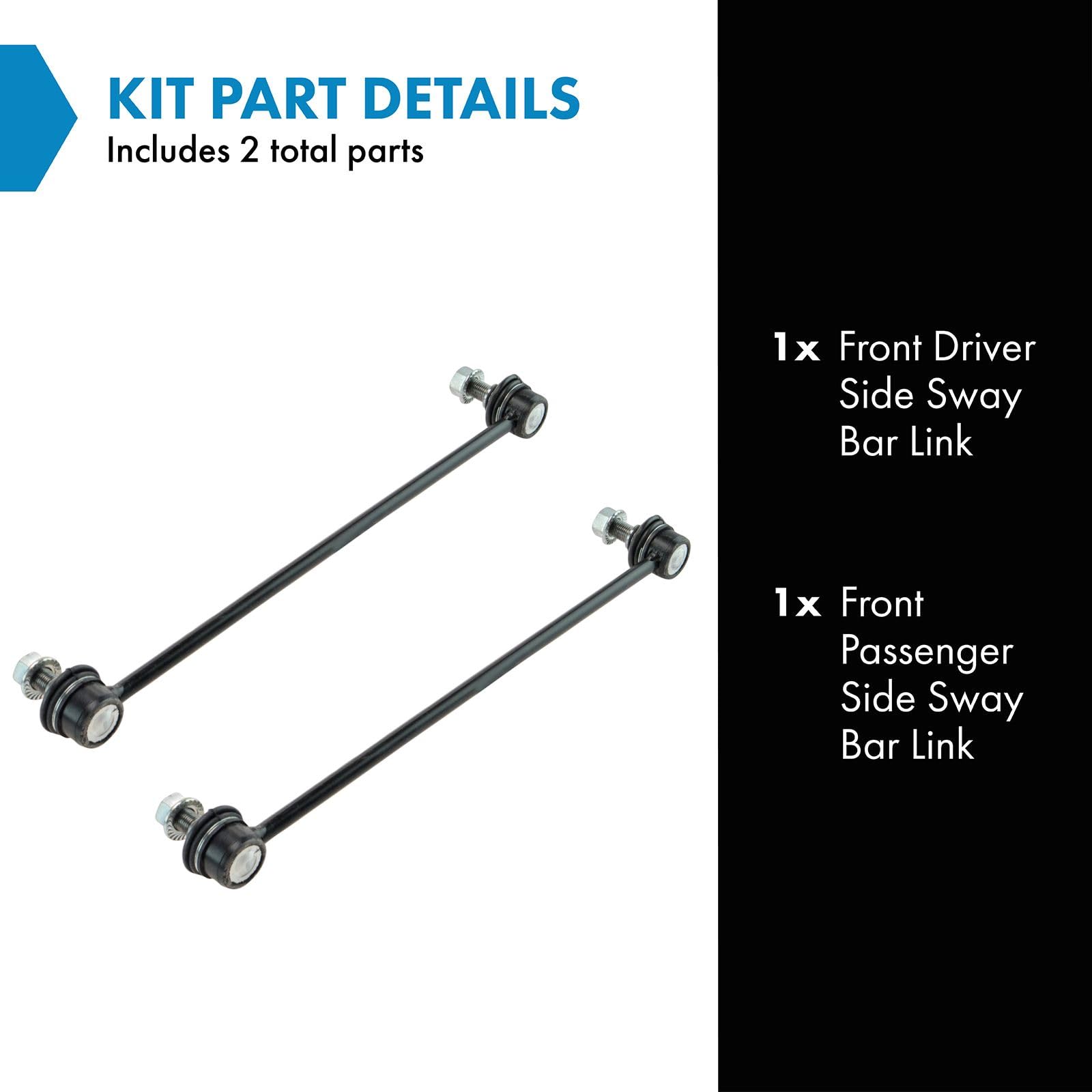 Trq Front Sway Bar Stabilizer Link Set Compatible With 2008-2014 Scion Xd 2012-2019 Toyota Prius C 2007-2018 Yaris