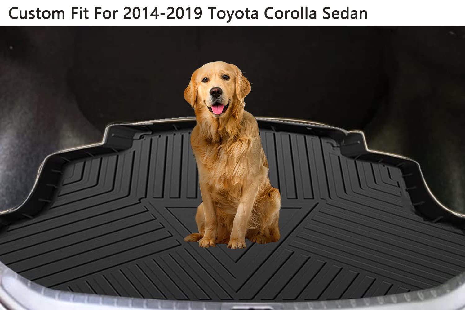 Corolla Cargo Mat - Compatible With 2014-2019 Toyota Corolla,All Weather Tech Rear Cargo Liners Trunk Tray Floor Mats,3D Waterproof Durable Tpo Accessories Custom-Fit,Not For Hatchback Im Models
