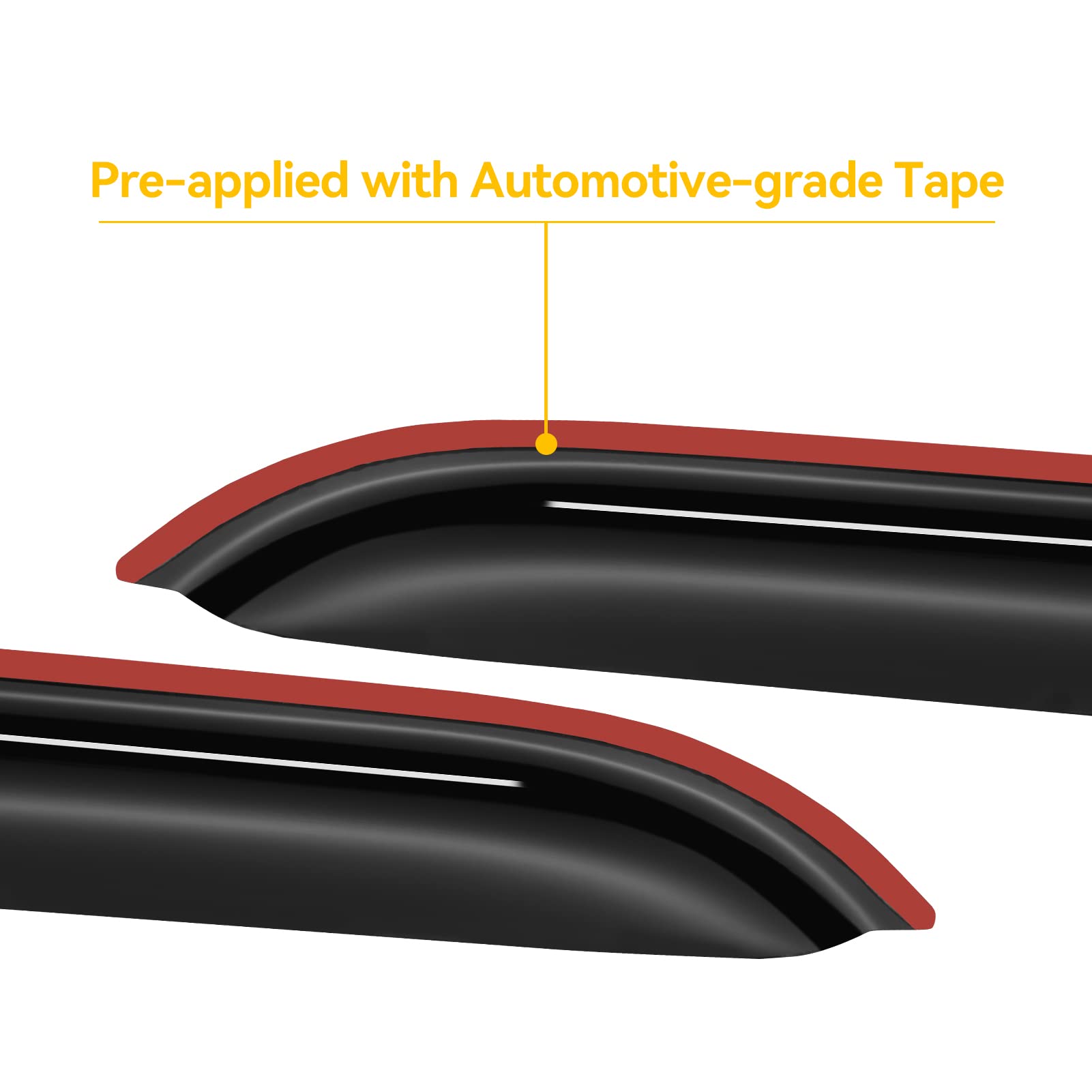 Cxdar Window Visors Rain Guards For 2004 2005 2006 2007 2008 Ford F150 Supercrew, Window Vent Wind Shades Deflectors For 06 07 0