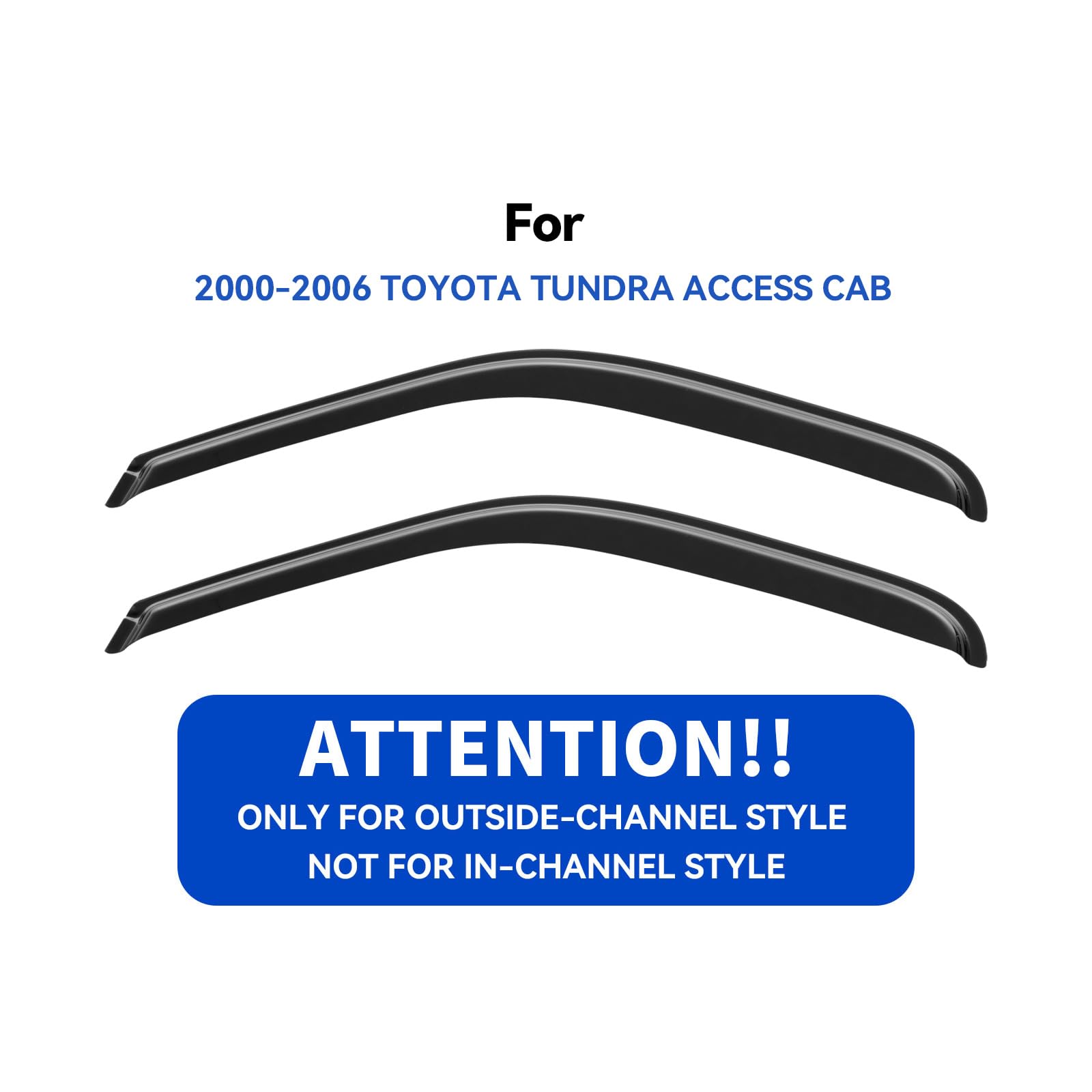 Window Visors Rain Guards For 2000-2006 Toyota Tundra Access Cab, Out-Channel Window Vent Wind Deflectors Visors Shades For 00-0