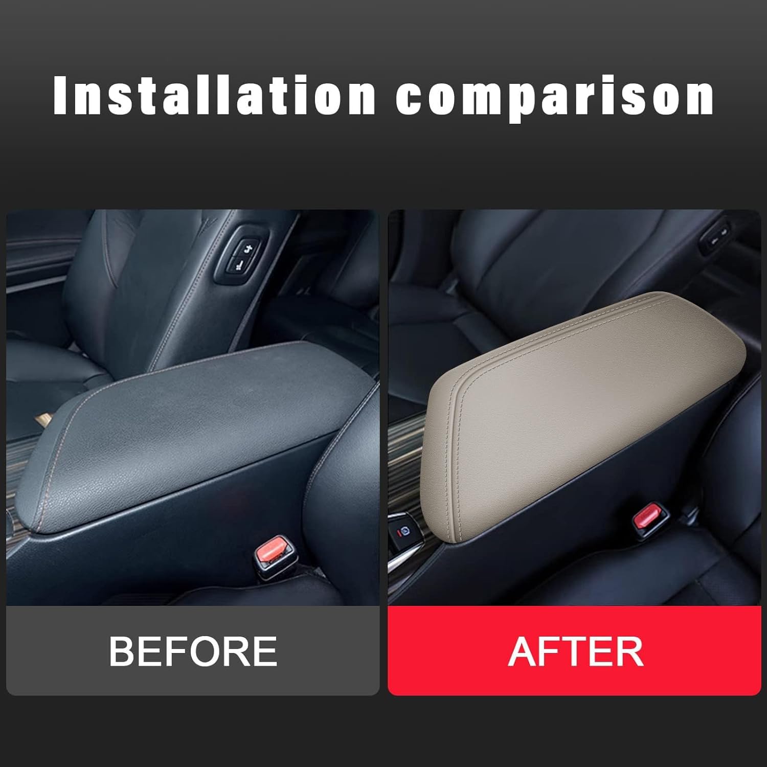 Aomsazto Armrest Covers For 2018-2022 Toyota Camry Beige