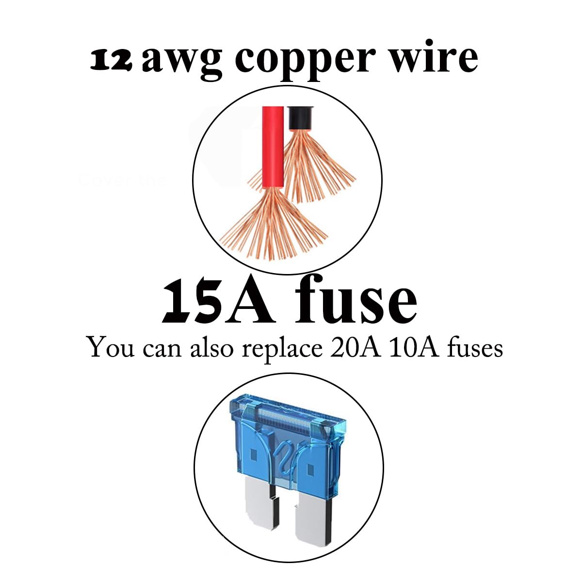 2FT 12V Female Socket Battery Eyelet Ring Terminal 12volt Extension Cord Outlet Adapter Plug Power Supply Car Electrical Dc Char