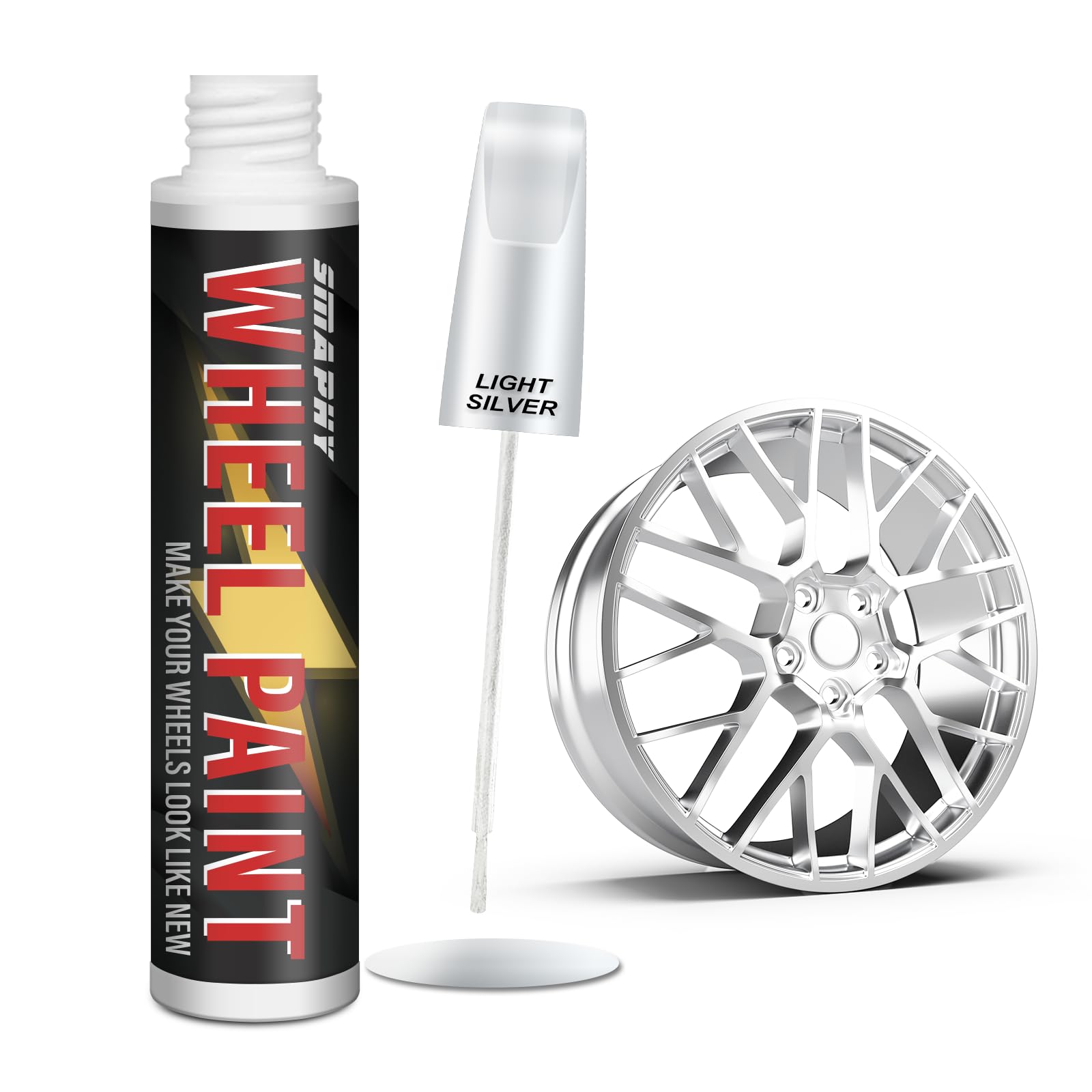 Smaphy Silver Rim Touch Up Paint, Wheel Scratch Repair Touch Up Paint Pen, Silver Car Rim Paint For Wheel Repair, Universal Colo