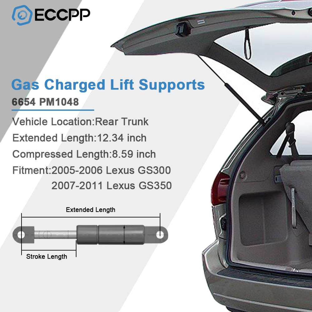 Eccpp Lift Support Trunk Replacement Struts Gas Springs Fit For Lexus Gs300 2005-2006,For Lexus Gs350 2007-2011,For Lexus Gs430