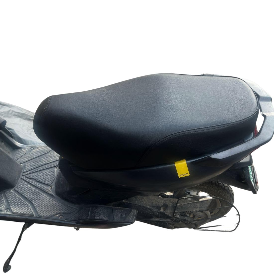 Sahara Seats Ather 450X Gen 3.1 (2023) Leather Finish Seat Cover& Adjustable Back Rest (Black with Grey Thread as it goes with A