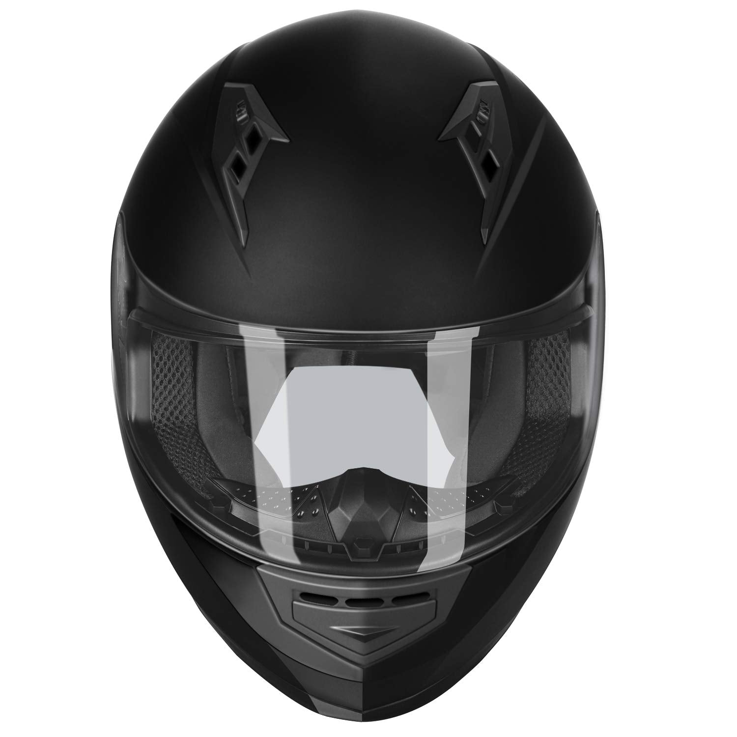 Glx Gx11 Compact Lightweight Full Face Motorcycle Street Sport Bike Helmet With Extra Tinted Visor Dot Approved (Matte Black, Large)