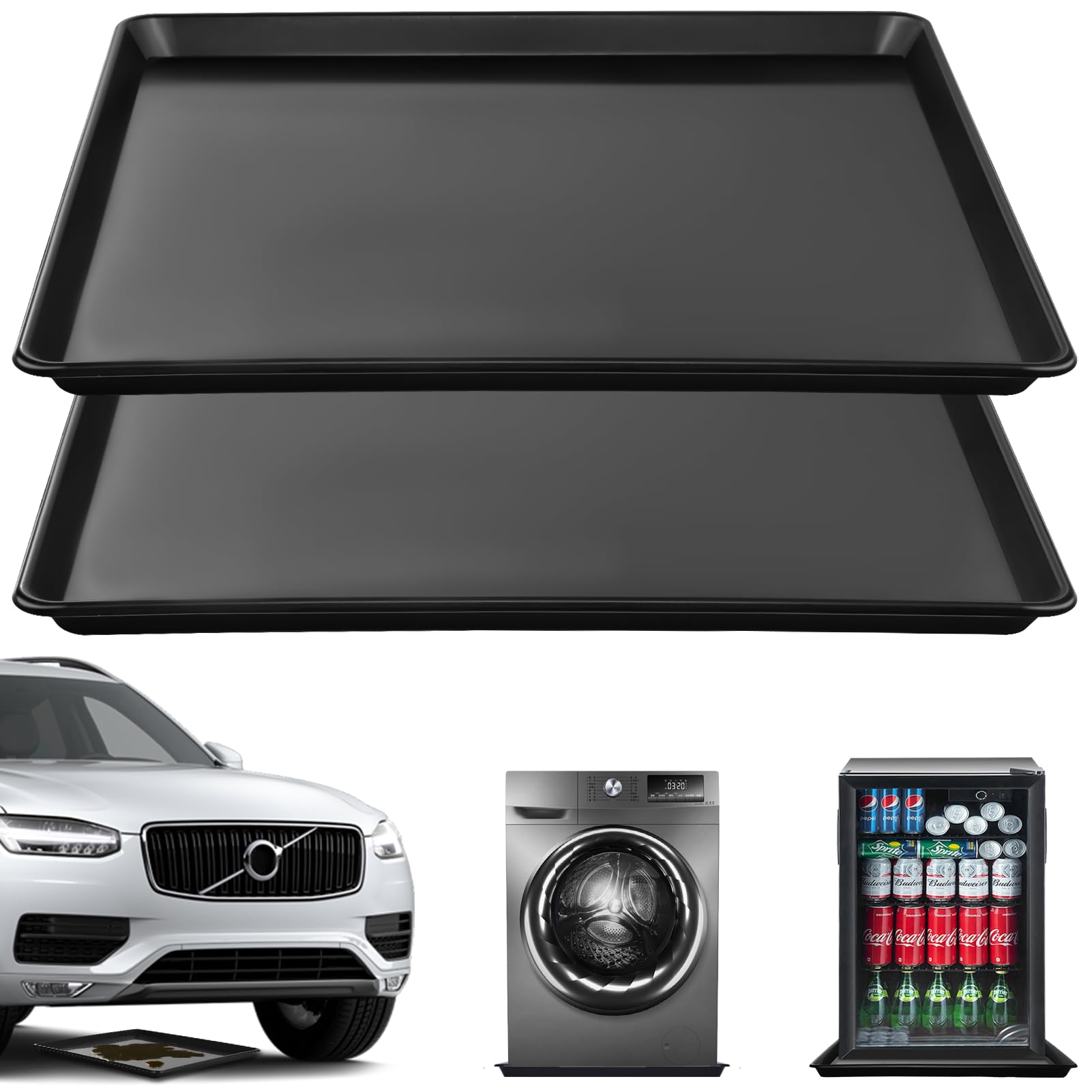 Teodute 22.8'' x 21.6'' Oil Drain Pan,Drip Tray Oil Drip Pan for Under Car Plastic Oil Tray- Leak Proof Mini Fridge Drip Pan,Oil