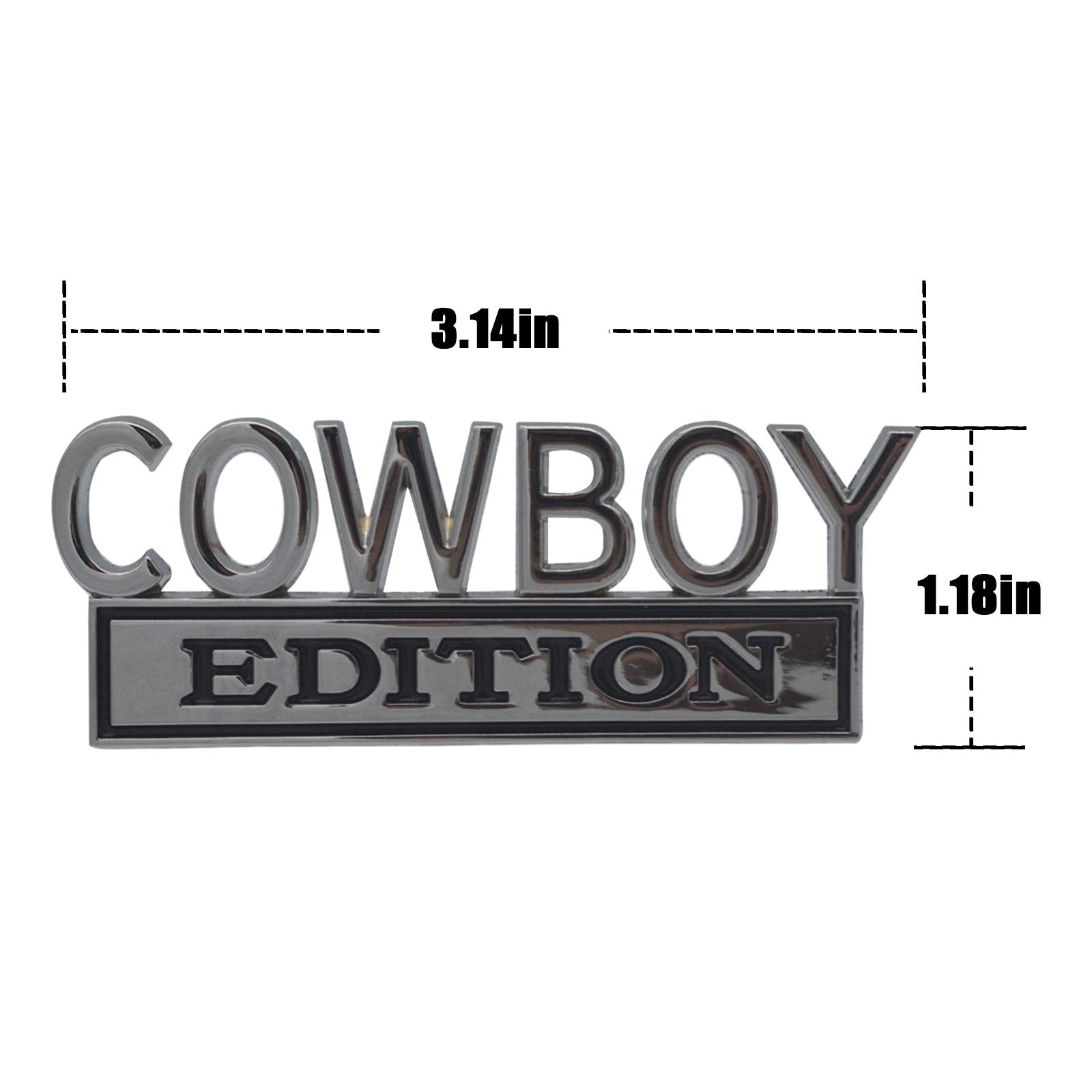 Geegeetop Universal Cow Boy Edition Emblem Sticker Replacement Car Truck Suv Compatible With Ford F150 Jeep Dodger Chevrolet Badge Tailgate Badge Front Grille Hood Trunk (Silver+Black)
