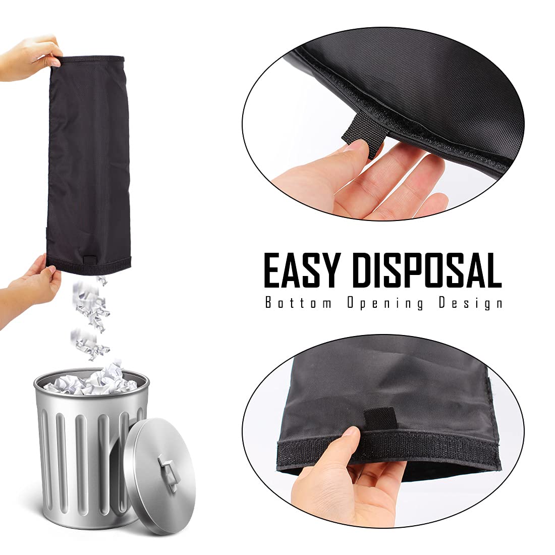 UTSAUTO 2 Pack Car Trash Bags Car Trash Can Washable Eco-Friendly Seat Back Hanging Car Trash Bag Car Garbage Bag for Car,Travelling,Outdoor