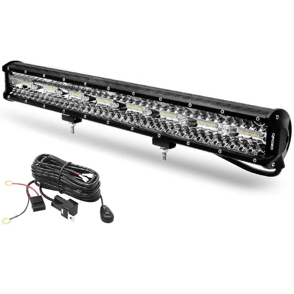 Oedro 23 Inch Led Light Bar Spot Flood Combo Tri-Row Led Driving Light, Ip68 Off Road Lamp Fit For Pickup Truck Suv 4Wd 4X4 Atv