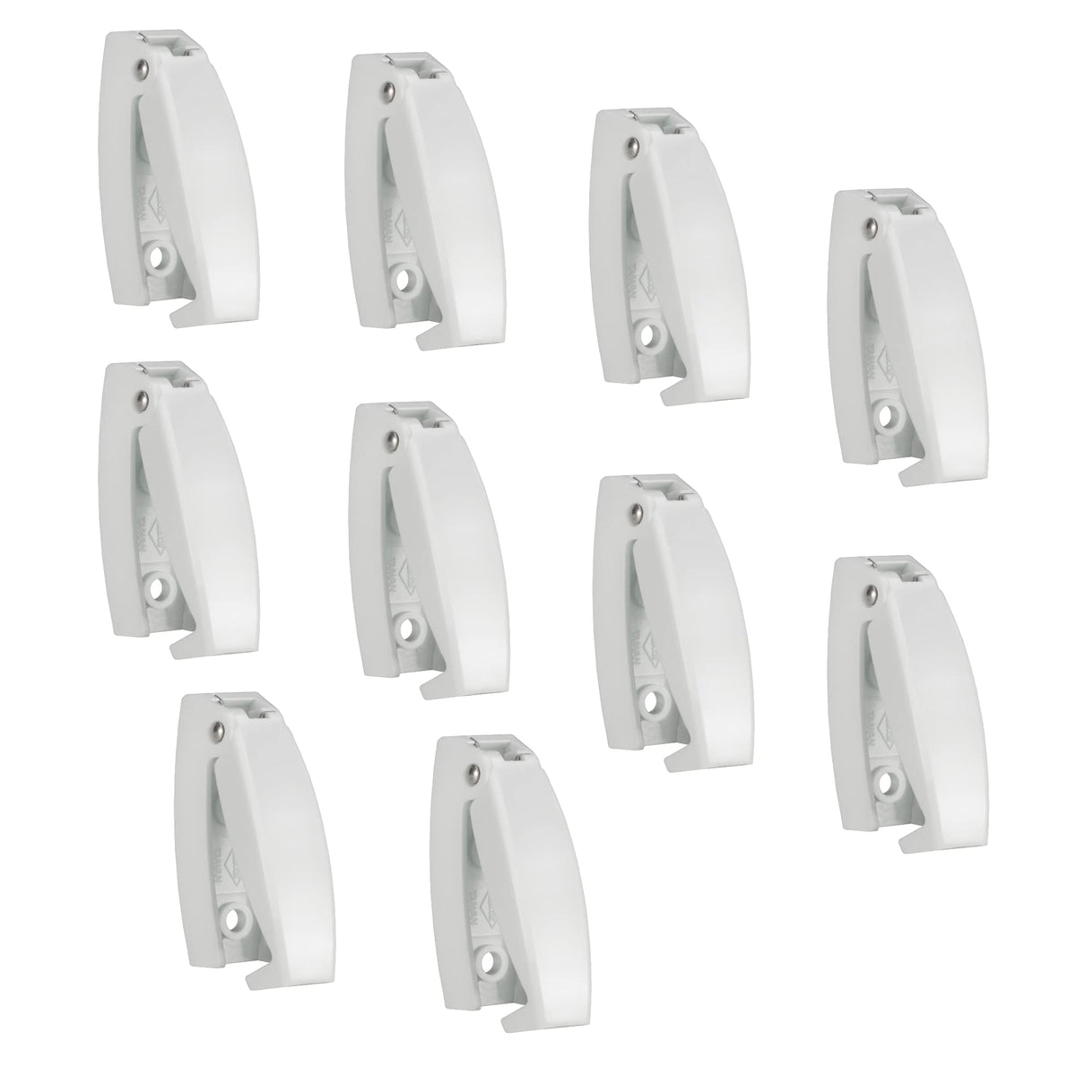 Recpro Rv White Rounded Baggage Door Catch Compartment Clips Latch | Camper Trailer Motor Home (10 Pack)