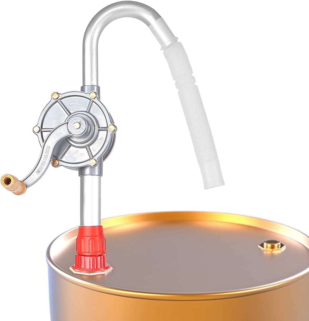 Estink Rotary Barrel Pump, Heavy Duty Aluminum Alloy Drum Oil Pump Rotary Hand Liquid Transfer Drum Pump Hand Crank Oil Barrel Pump Manual Hand Oil Pump For Pumping Fuel Oils, 70Rpm Speed