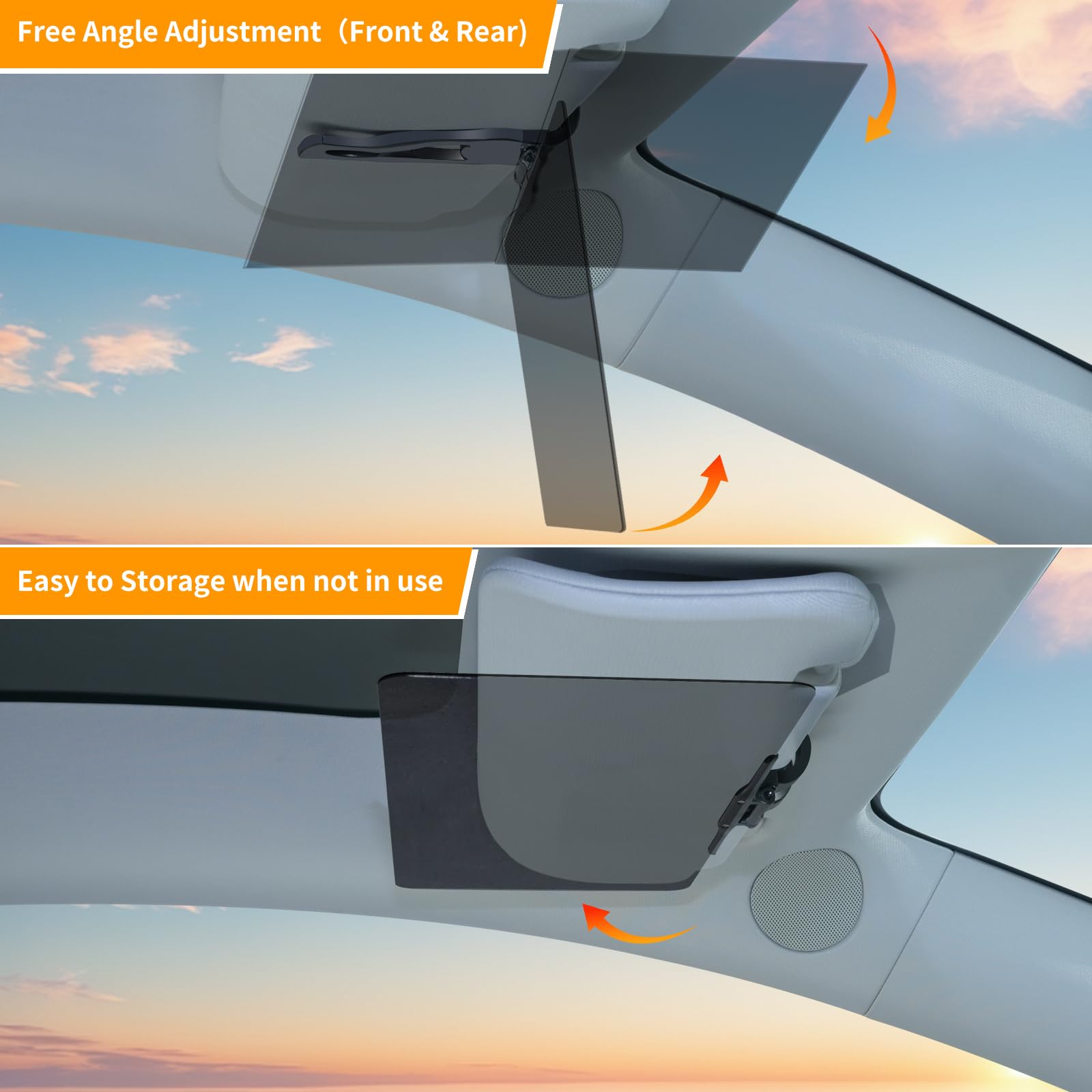 Polarized Sun Visor Extender for Car, Anti-Glare UV400 Car Visor Extension Sun Blocker for Safe Driving, Universal Clip on Sun V