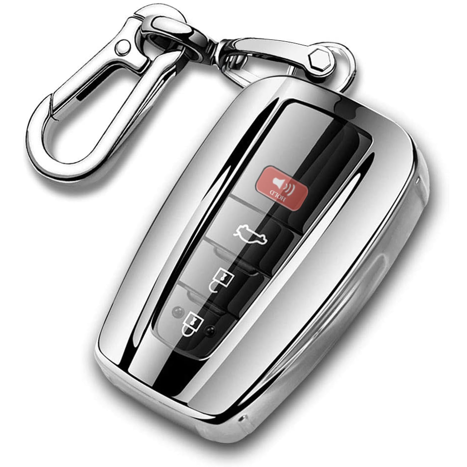 Qbuc For Toyota Key Fob Cover With Keychain Soft Tpu Key Fob Case All-Around Protection Key Case Compatible With 2018-2021 Toyot