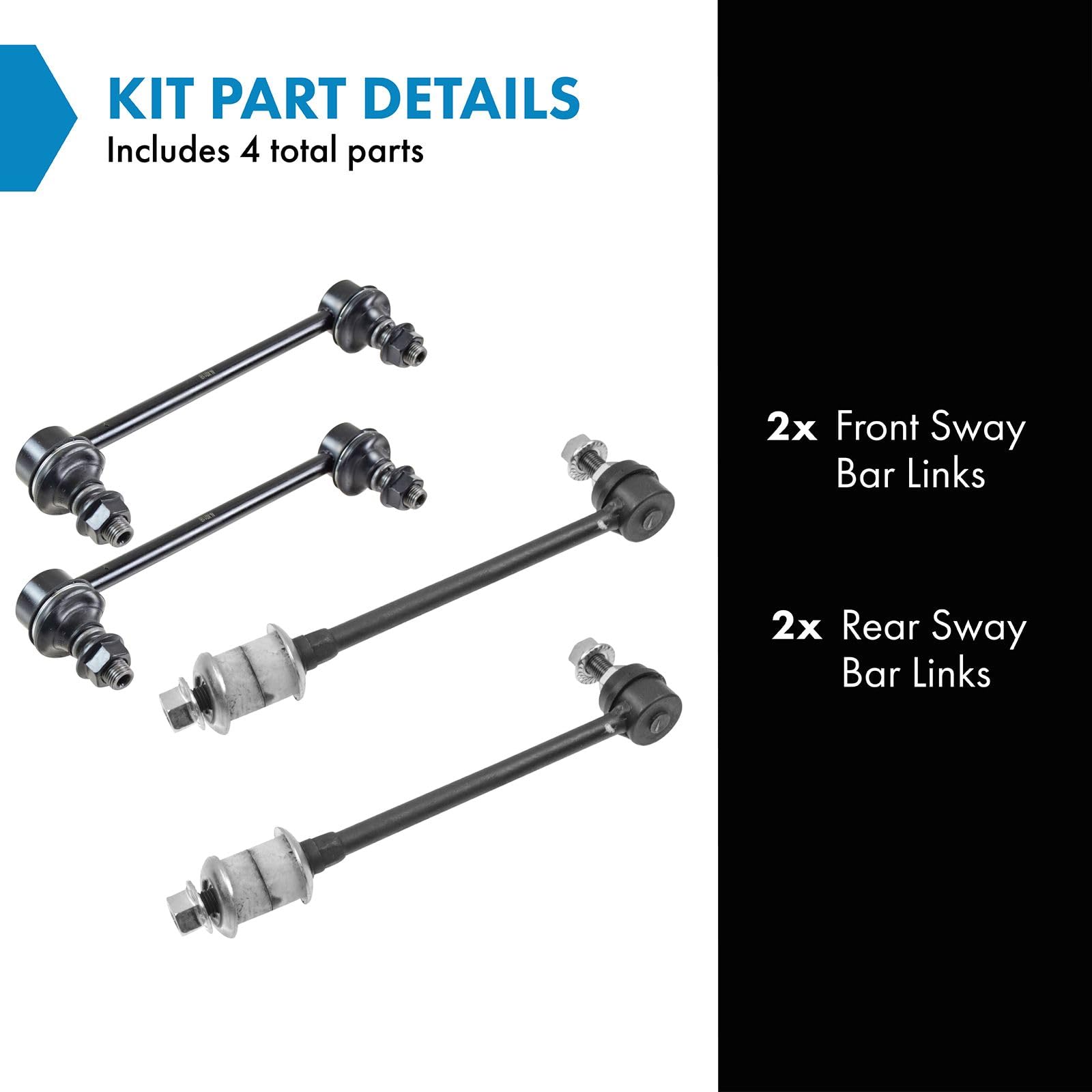 Trq Front & Rear Sway Bar Stabilizer Link Set Compatible With 1997-2003 Infiniti Qx4 1996-2004 Nissan Pathfinder