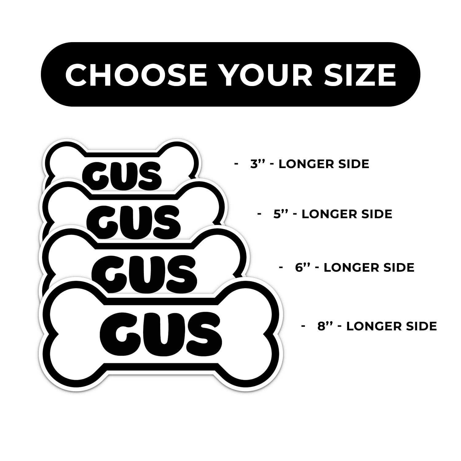 Gus Dog Name Sticker - Waterproof Vinyl Decal For Car Bumper, Laptop, Water Bottle, Wall, And Window, Size - 5'' Longer Side