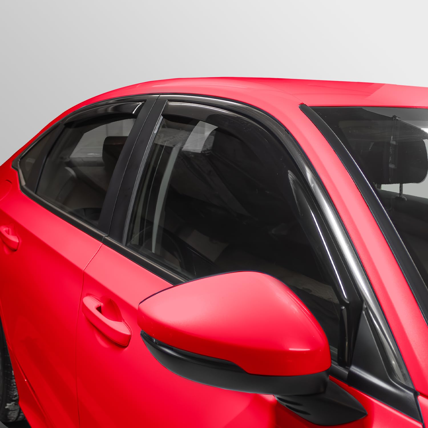 Voron Glass In-Channel Extra Durable Rain Guards For Honda Civic 2022-2024 Sedan, Window Deflectors, Vent Window Visors, 4 Piece