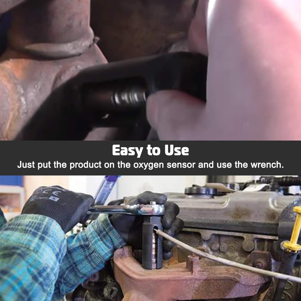 Oxygen Sensor Socket With Side Wire Cutout 3/8” Inch Drive X 7/8” (22Mm) Fits All Vehicle O2 Removal And Installation Offset Oxygen Sensor Socket