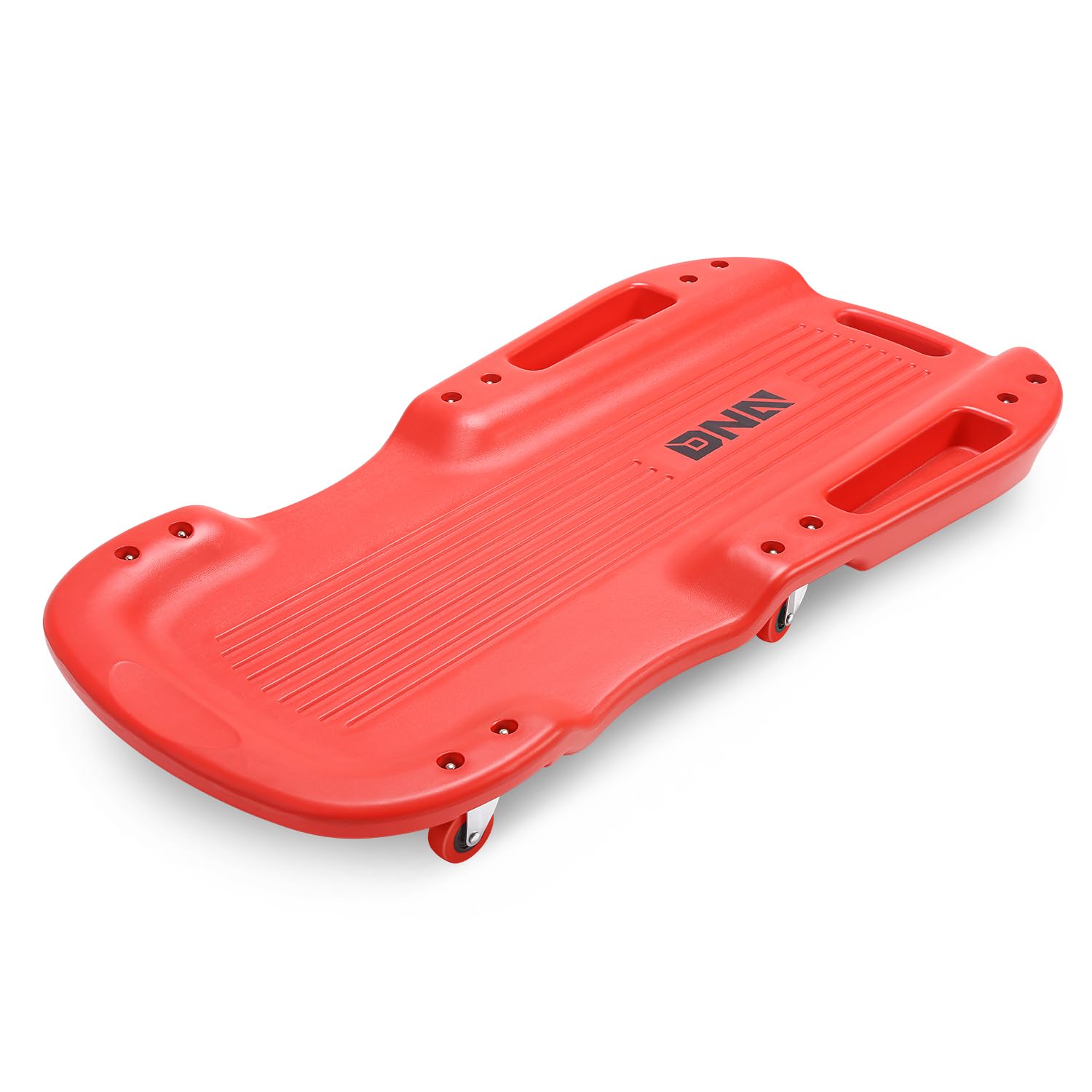 Dna Motoring 38 Inches Low Profile Plastic Rolling Garage Shop Floor Creeper With Side Pockets & 6Pcs Casters, Red, Tools-00390