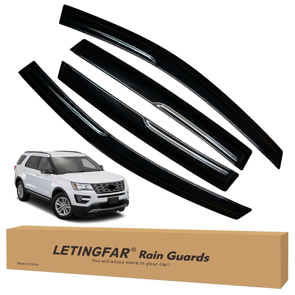 LETINGFAR Window Visors Rain Guards for Ford Escape 2013 2014 2015 2016 2017 2018 2019 Accessories, Wind Deflectors Vent Shades 