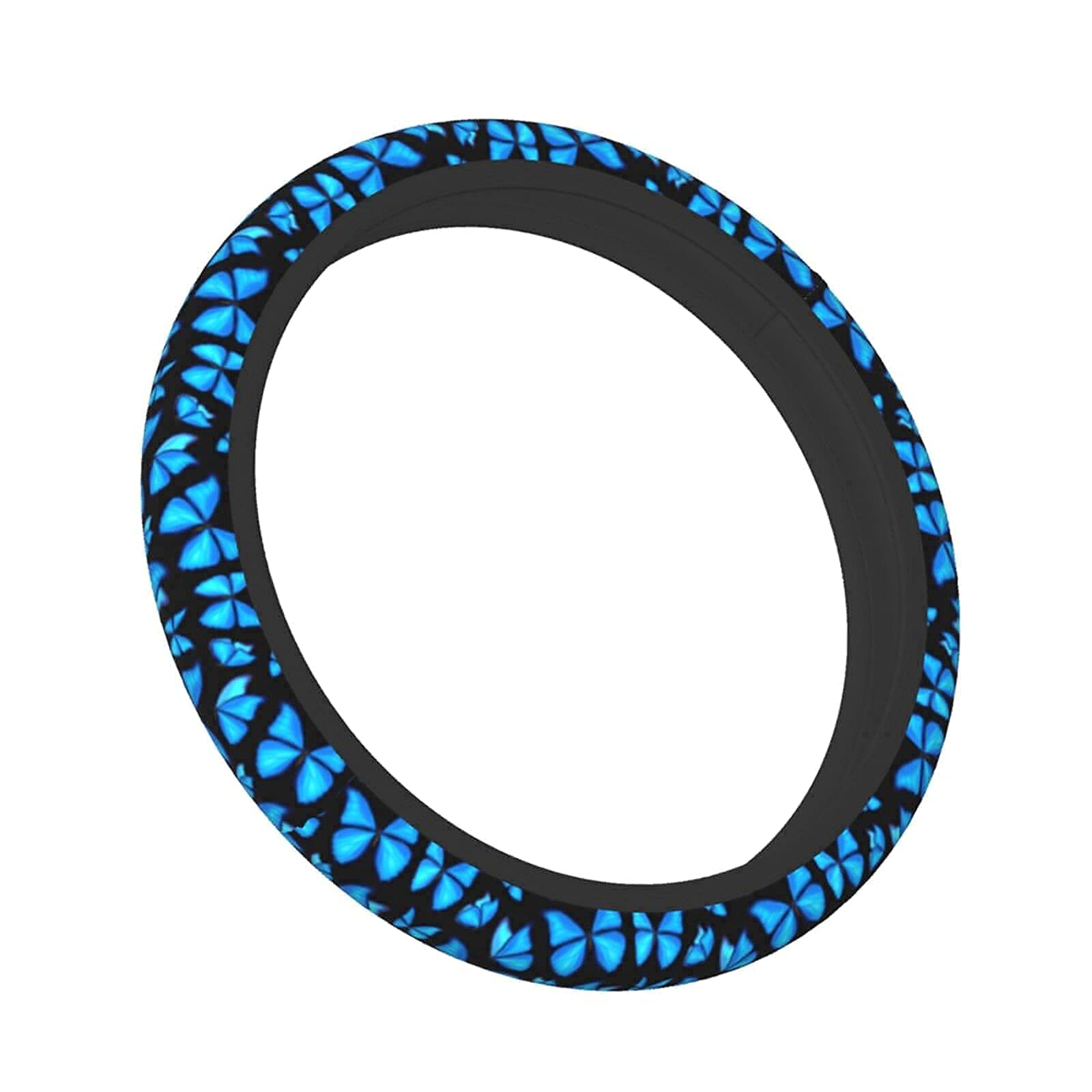 Blue Butterfly Steering Wheel Covers Non Slip Neoprene Steering Wheel Protector Universal 15 Inch For Women Men
