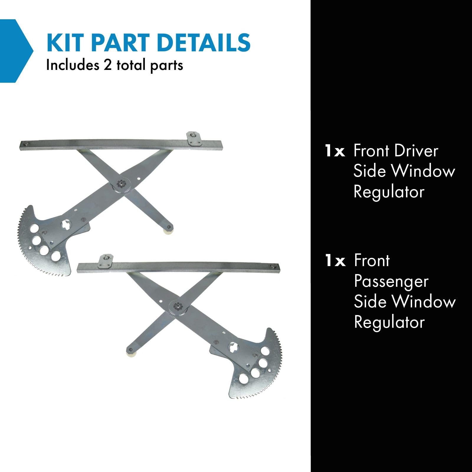 Trq Front Power Window Regulator Set Compatible With 2004-2005 Chevrolet Classic 1997-2003 Malibu 1997-1999 Oldsmobile Cutlass