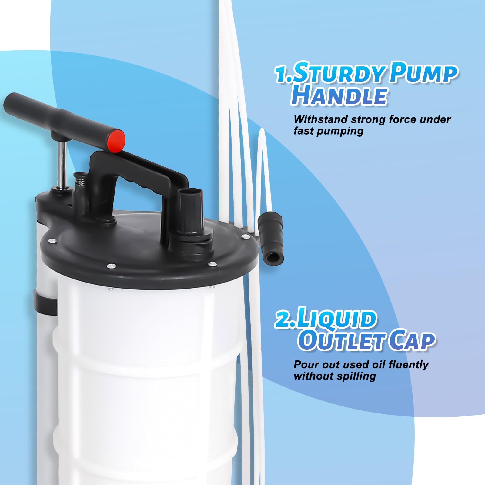 Superfastracing 9L Manual Fluid Extractor Large Capacity 2.3 Gallon Vacuum Reservoir Through The Dipstick Tube Suction Hose