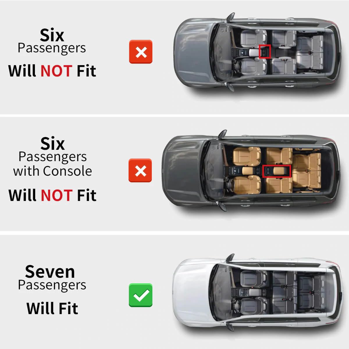 Lasfit Floor Mats & Trunk Mat For Jeep Grand Cherokee L 2021-2025 7-Passenger (Not Fit For 6-Passenger) All Weather Tpe Custom F
