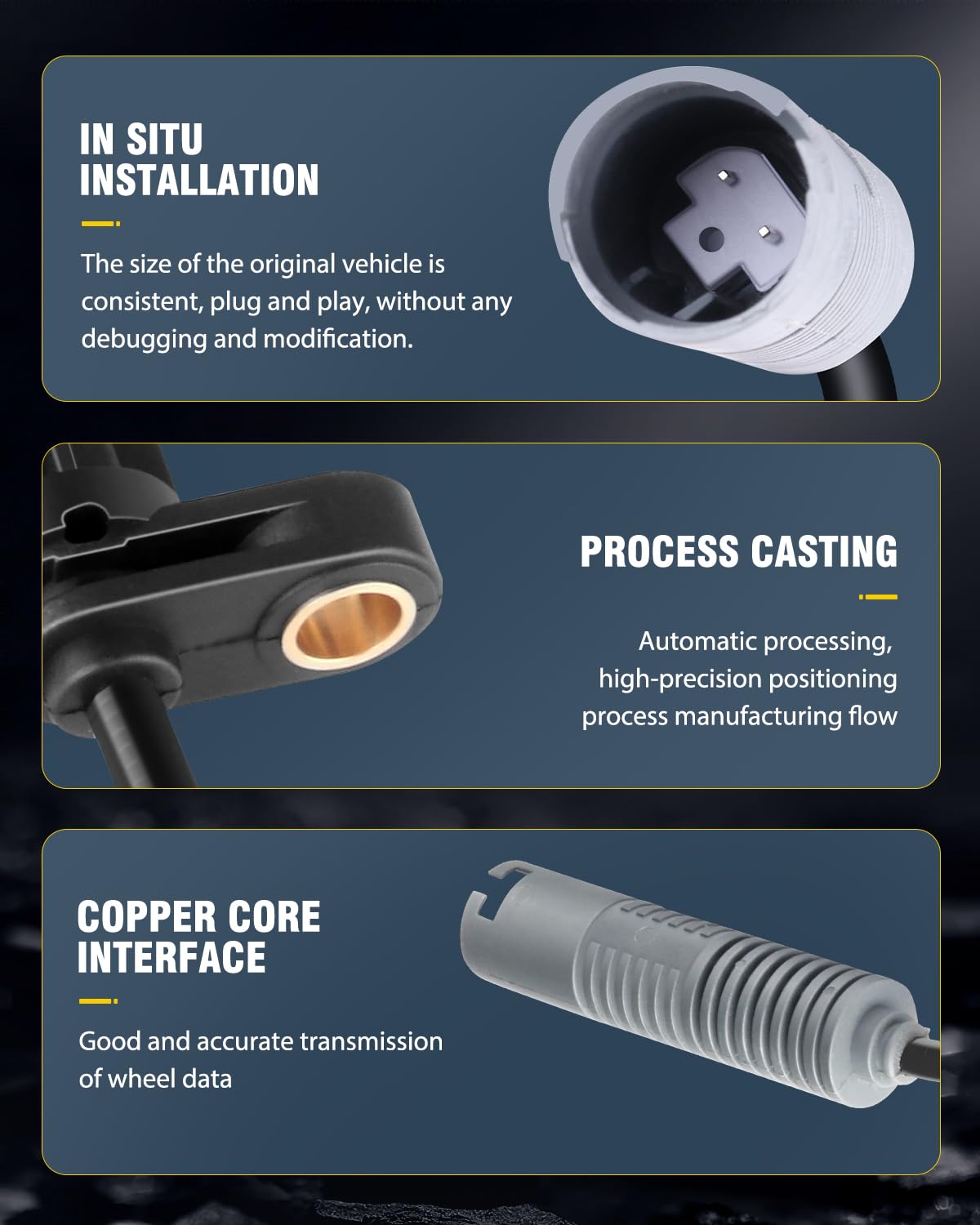 Ocpty Abs Wheel Speed Sensor Compatible For Bmw Models 128I, 135I, 323I, 325I, 328I, 330I, 335D, 335I, 335I Xdrive, 335Is Front