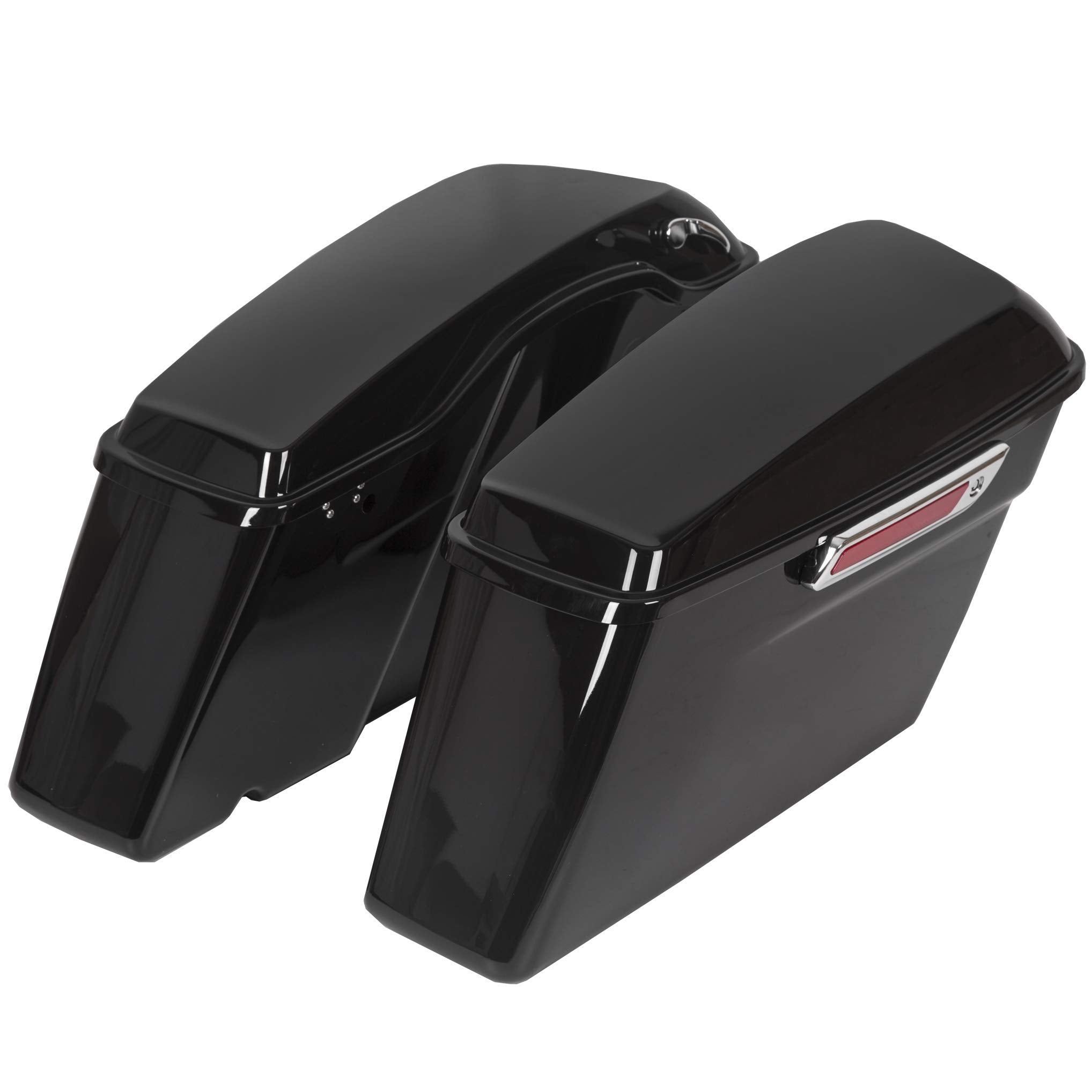 Kuafu Hard Saddle Bags Trunk W/Lid & Latch Key Compatible With Harley 1993-2013 Davidson Road King Glide Softail All Touring Models
