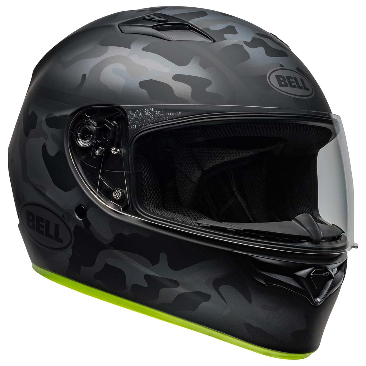 Bell Qualifier Full-Face Motorcycle Helmet (Matte Stealth Hi-Vis/Camo Bell Qualifier Full-Face Motorcycle Helmet (Matte Stealth Hi-Vis/Camo